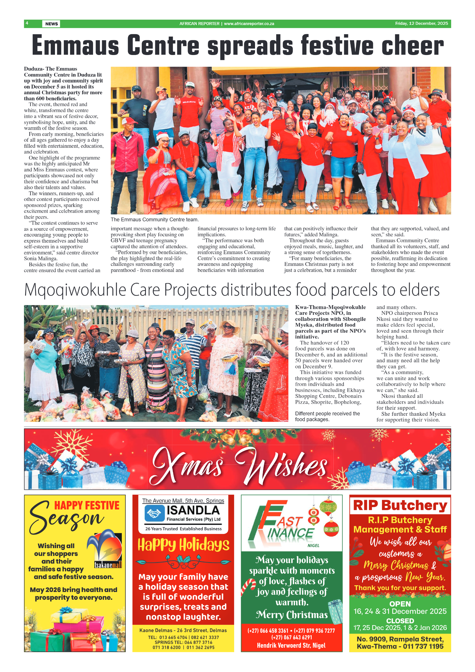 African Reporter 12 December 2025 page 4