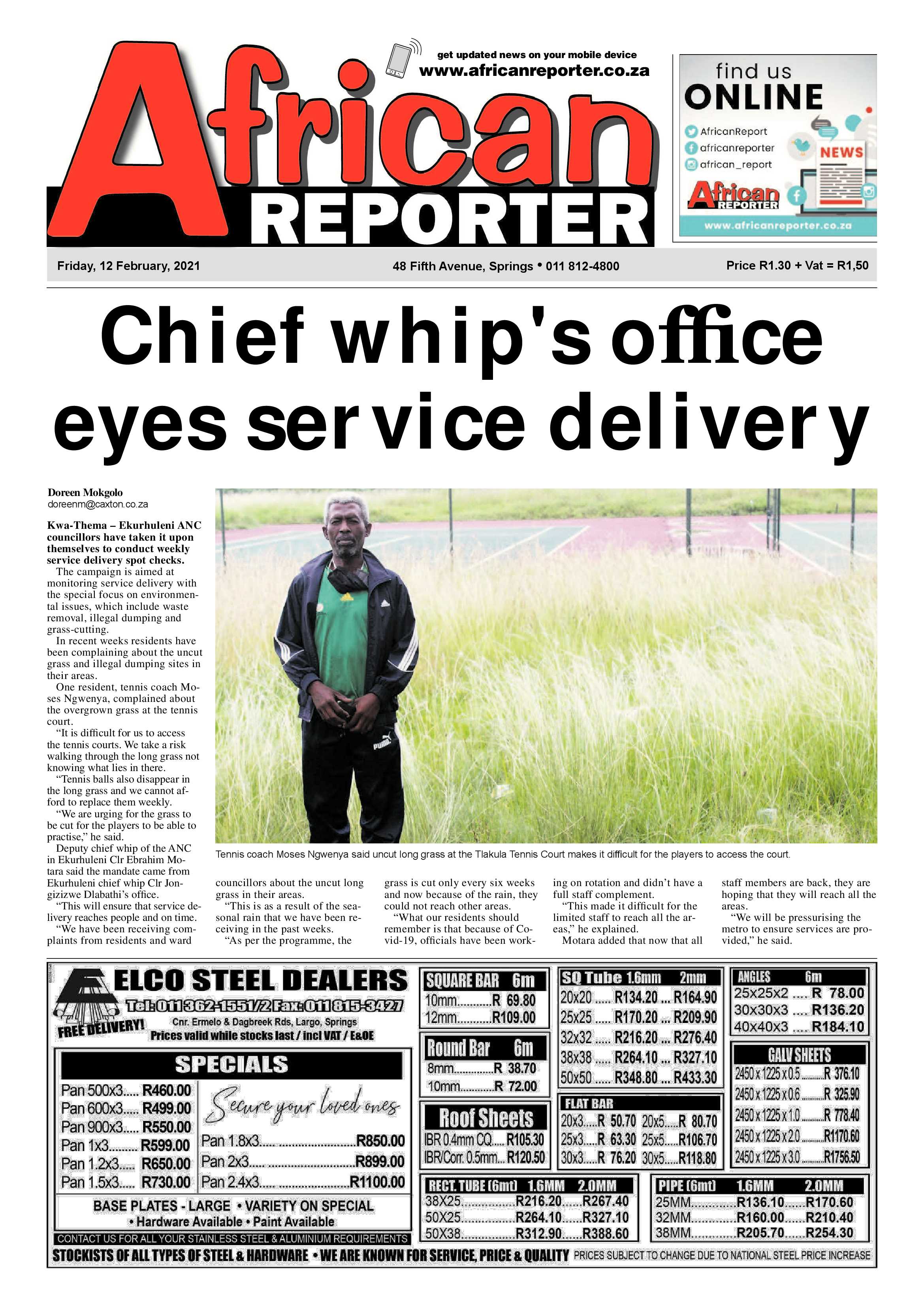 African Reporter 12 February 2021 page 1