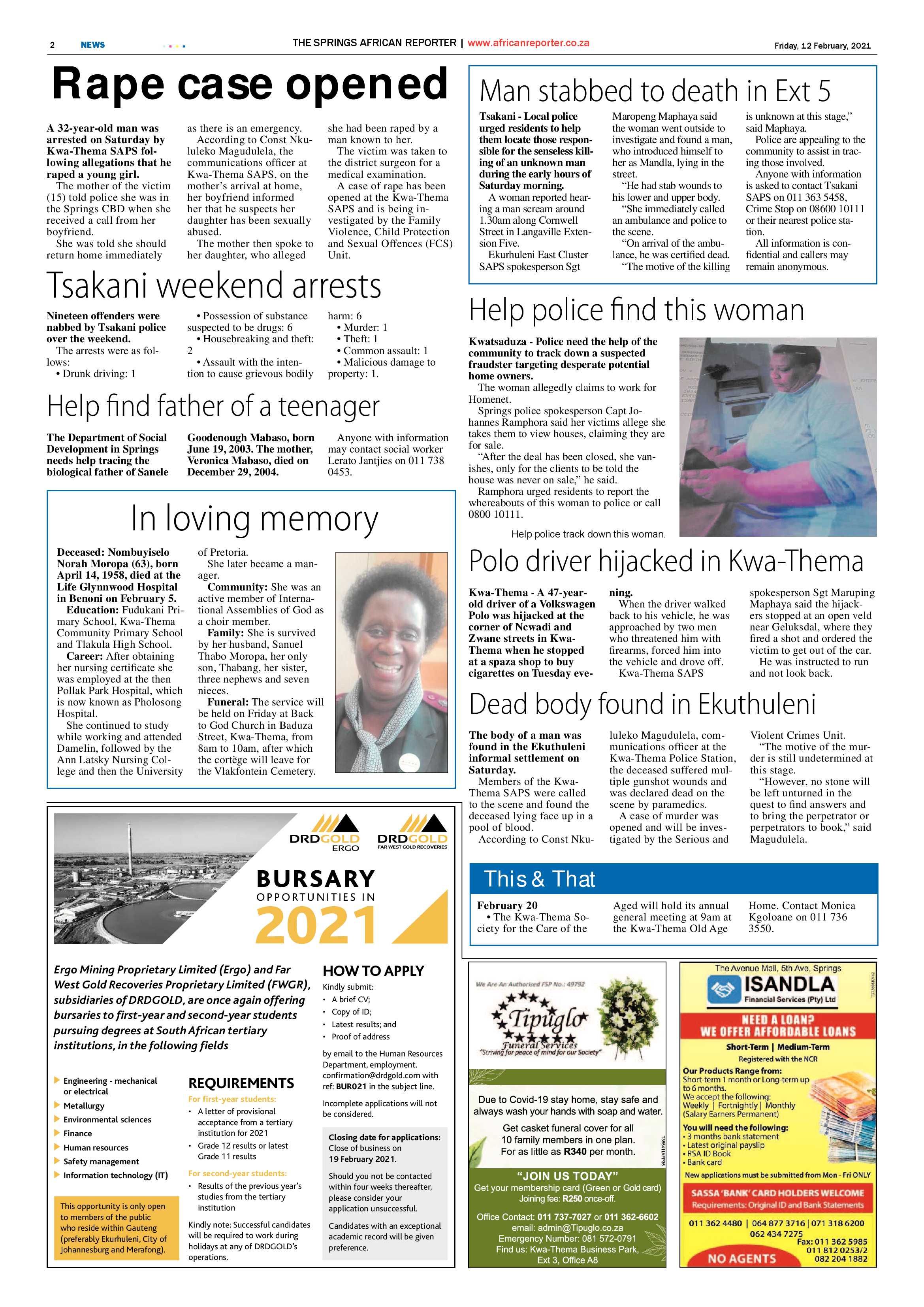African Reporter 12 February 2021 page 2