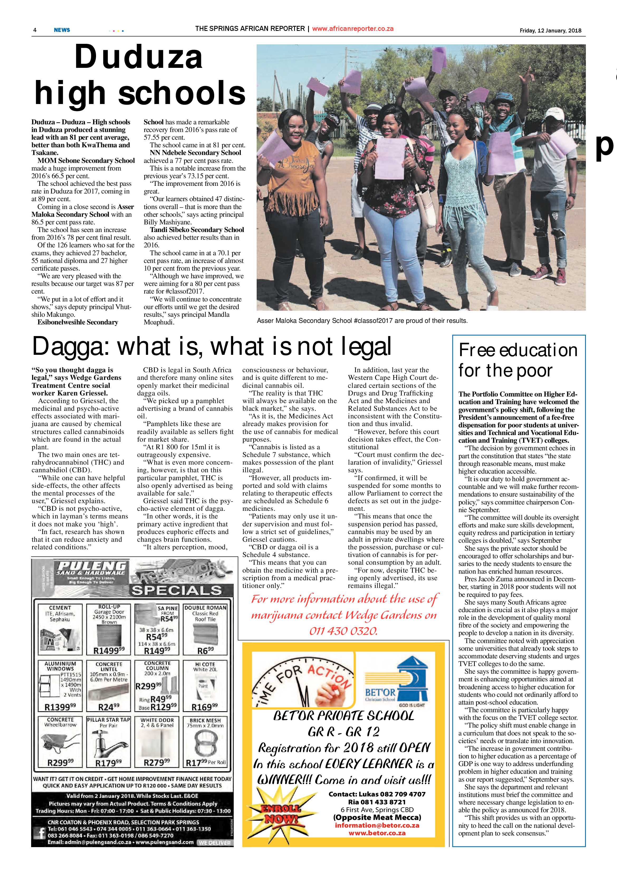 African Reporter 12 January 2018 page 4