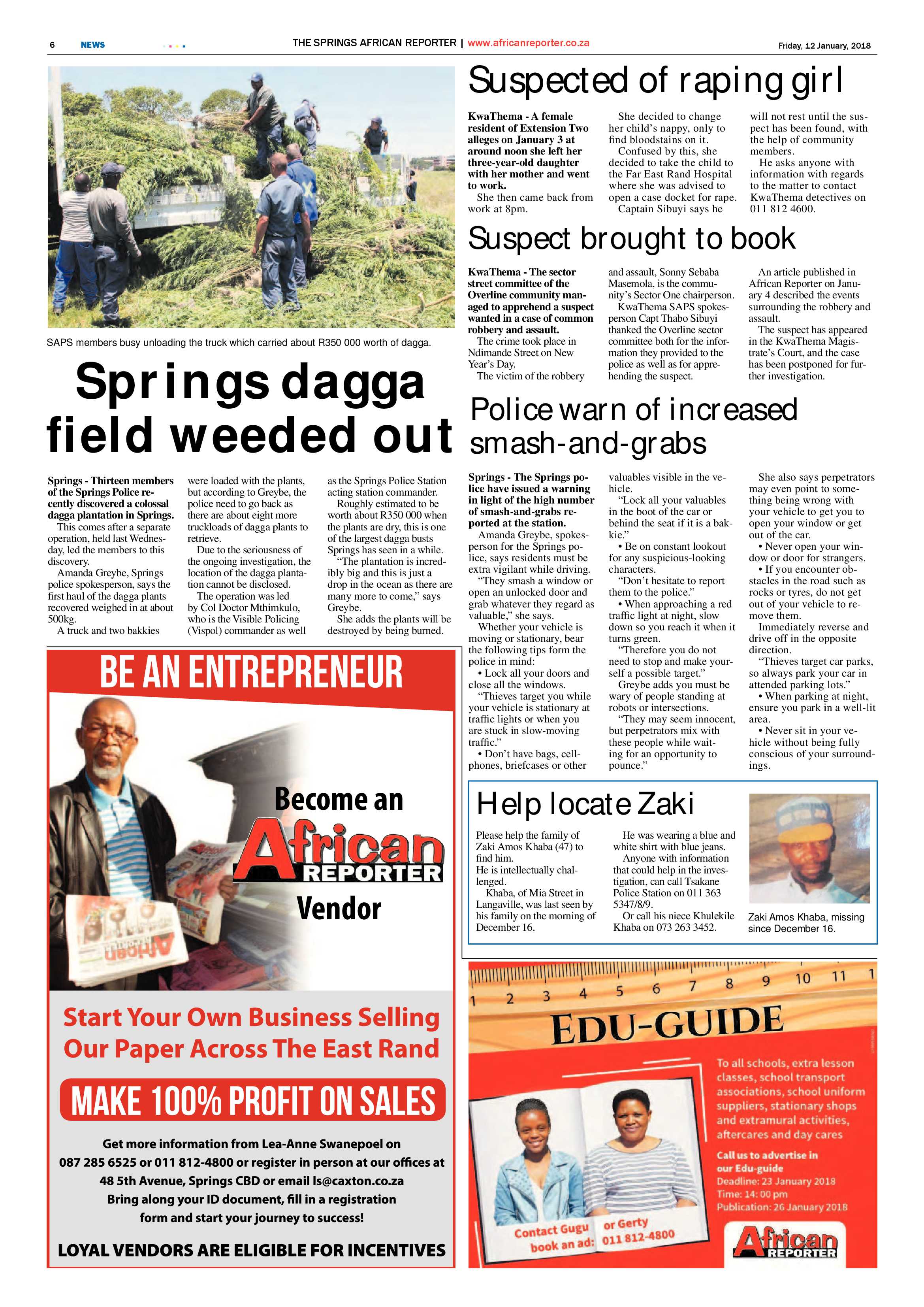 African Reporter 12 January 2018 page 6
