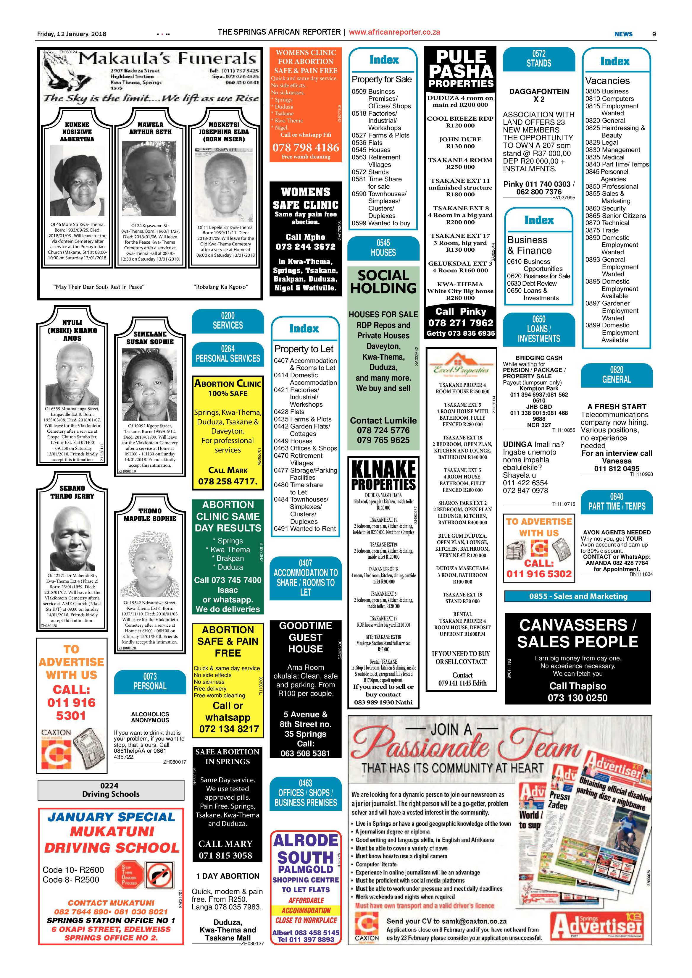 African Reporter 12 January 2018 page 9