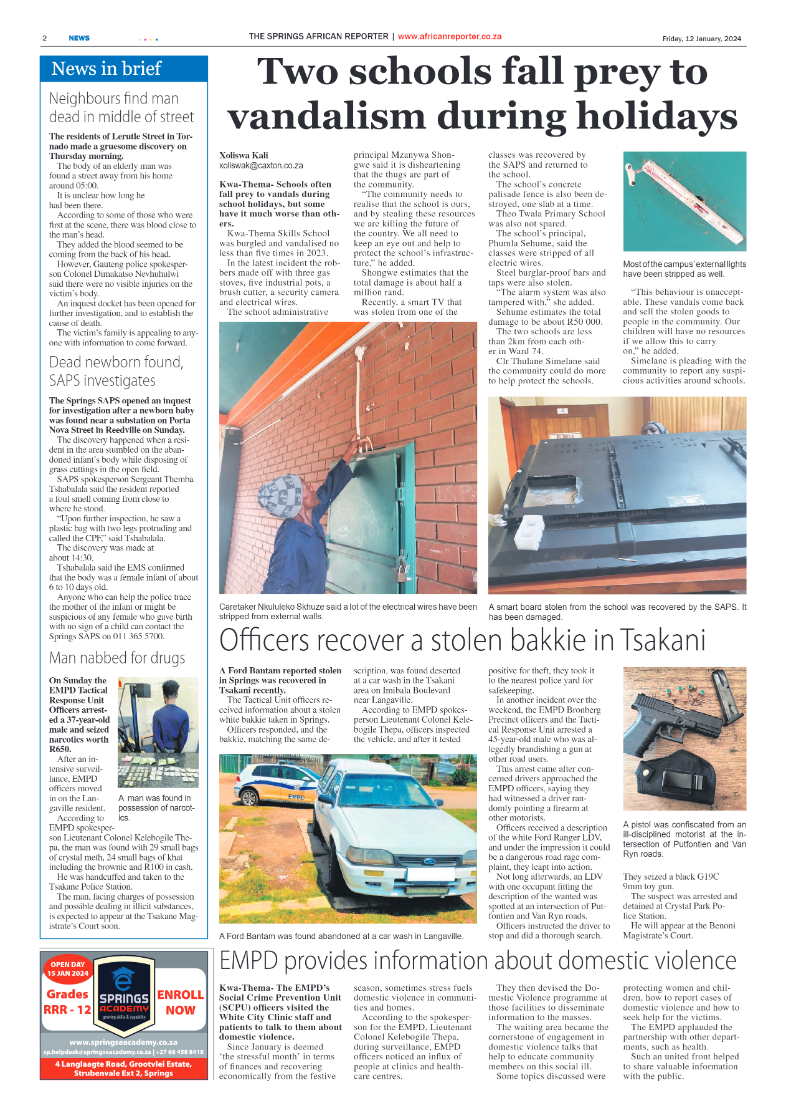 African Reporter 12 January 2024 page 2