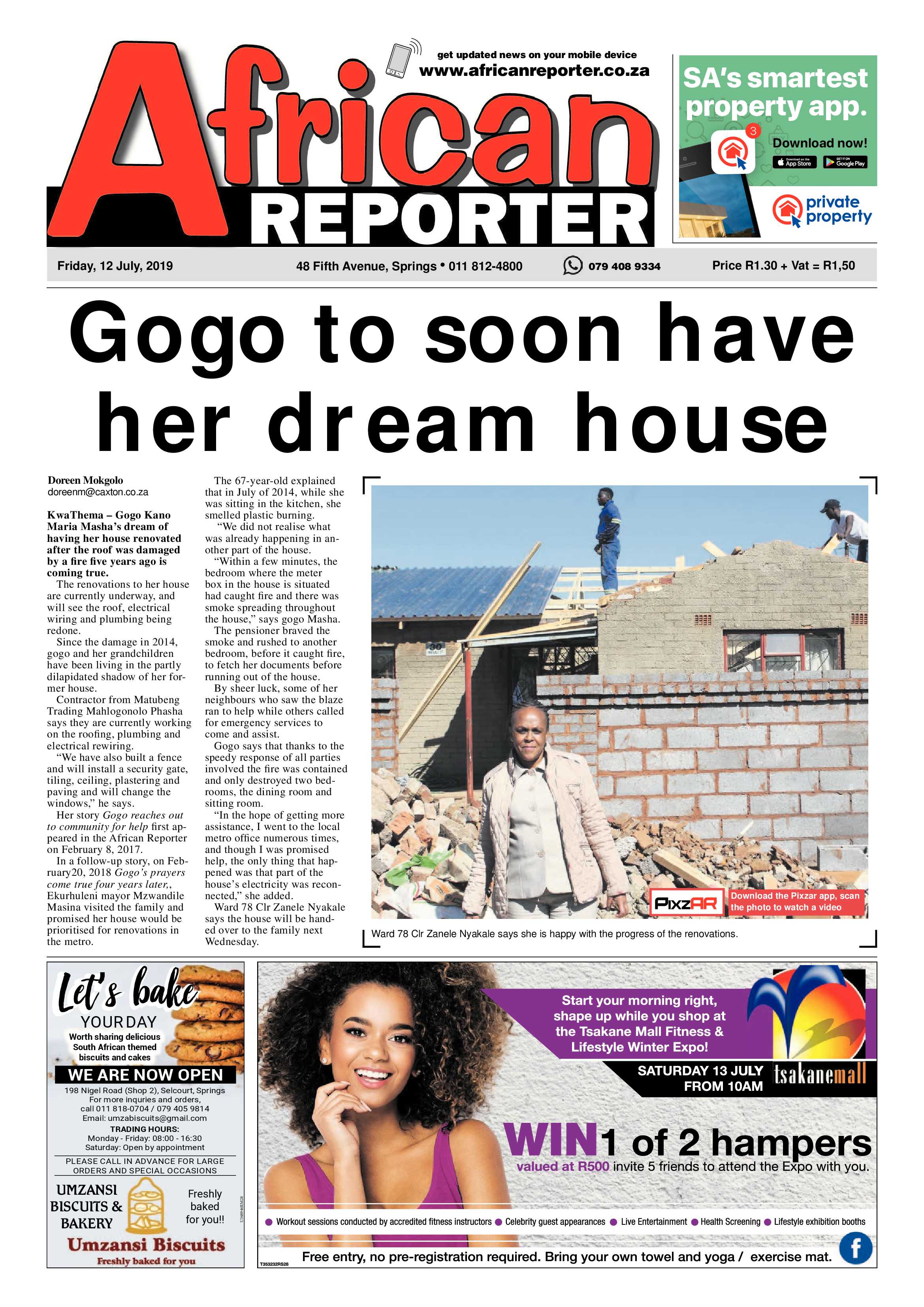 African Reporter 12 July 2019 page 1