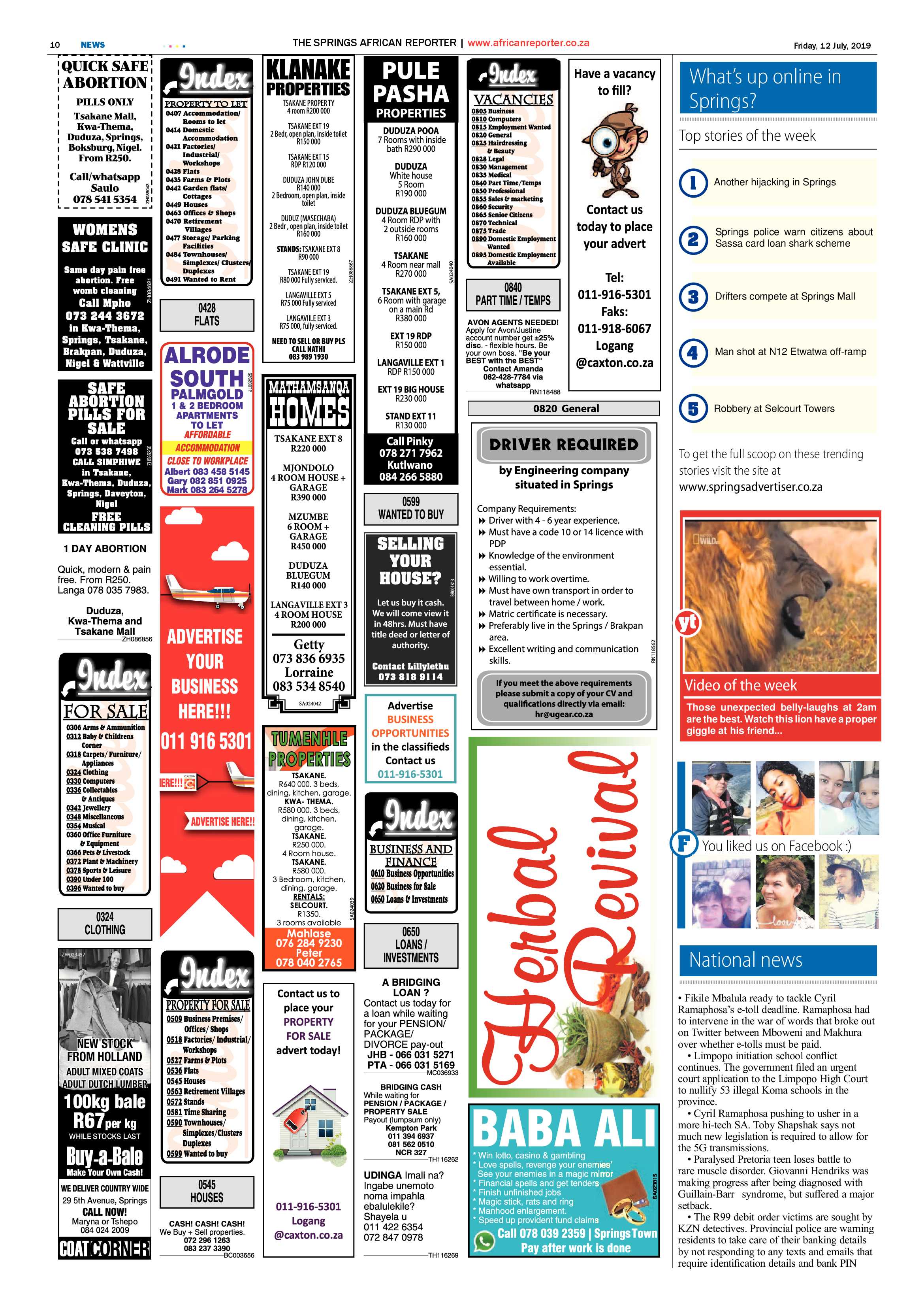 African Reporter 12 July 2019 page 10