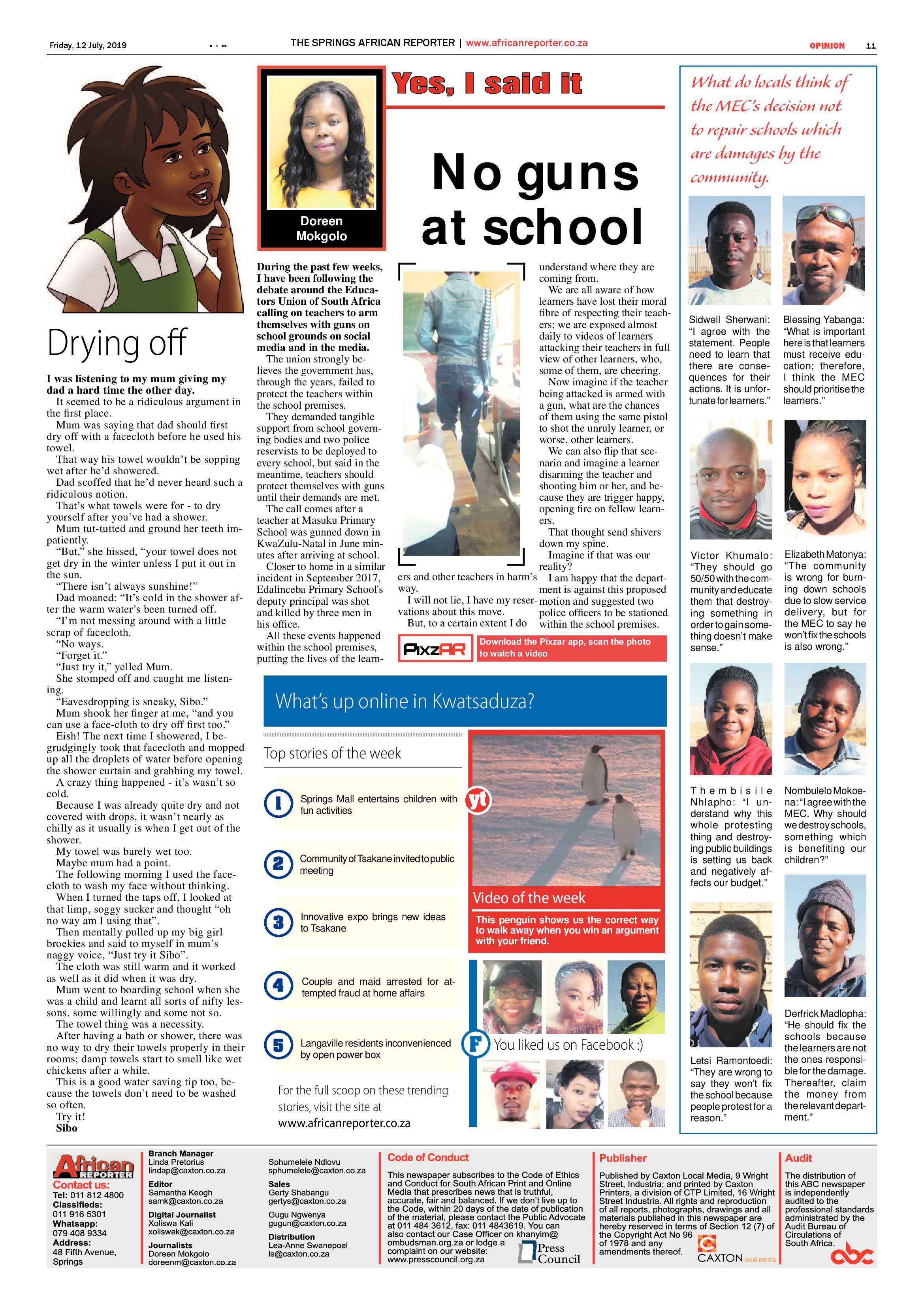 African Reporter 12 July 2019 page 11