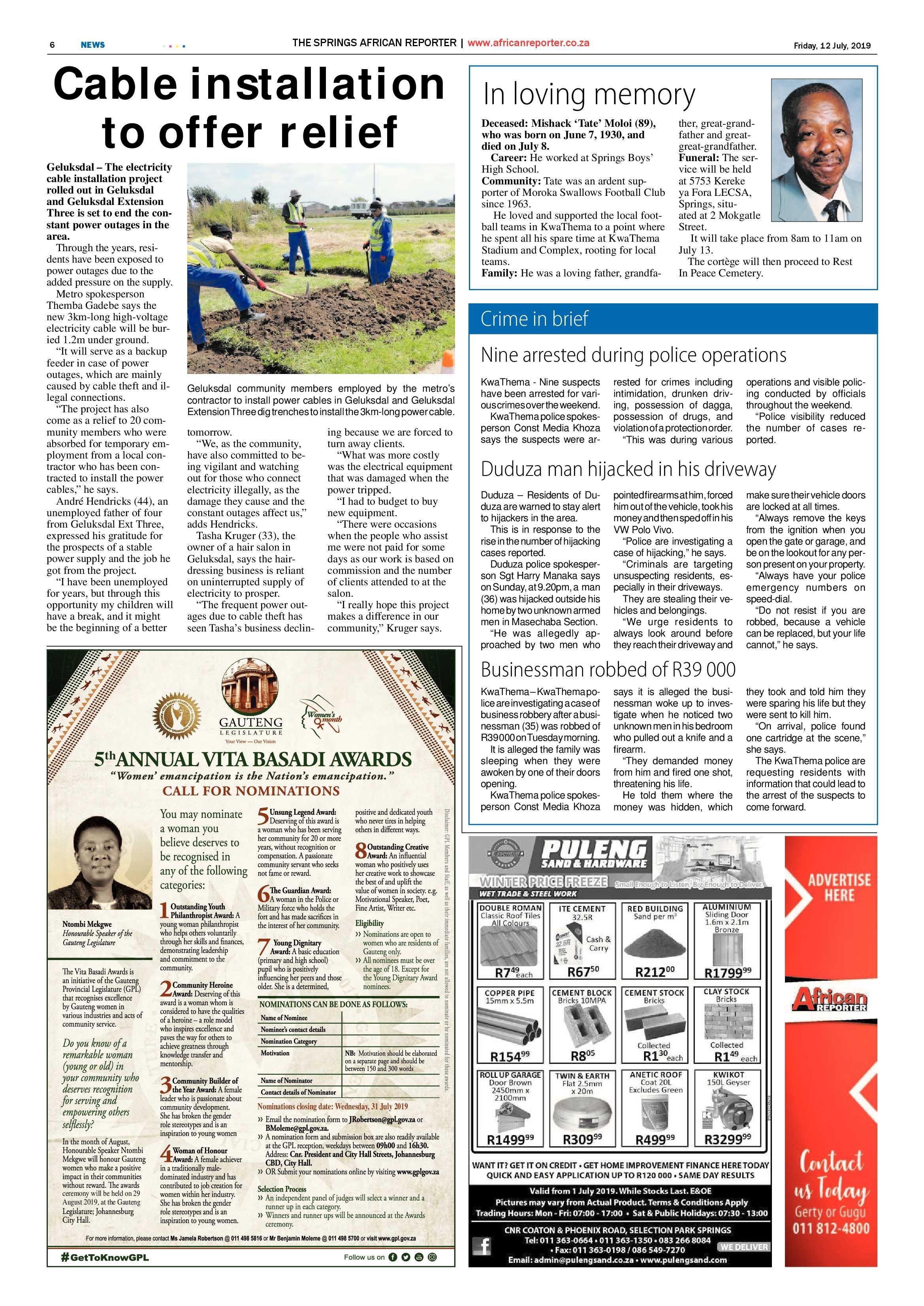 African Reporter 12 July 2019 page 6
