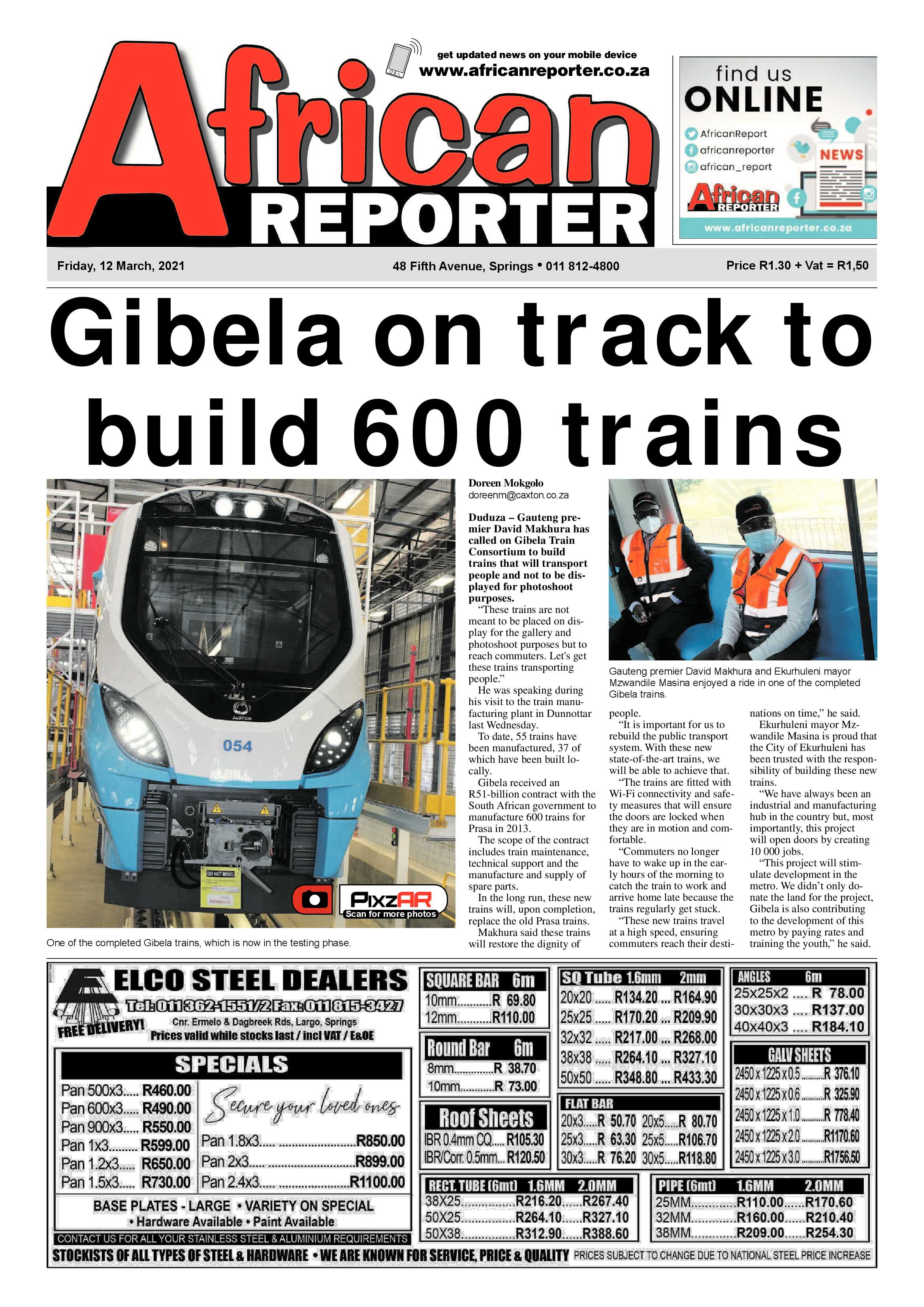 African Reporter 12 March 2021 page 1