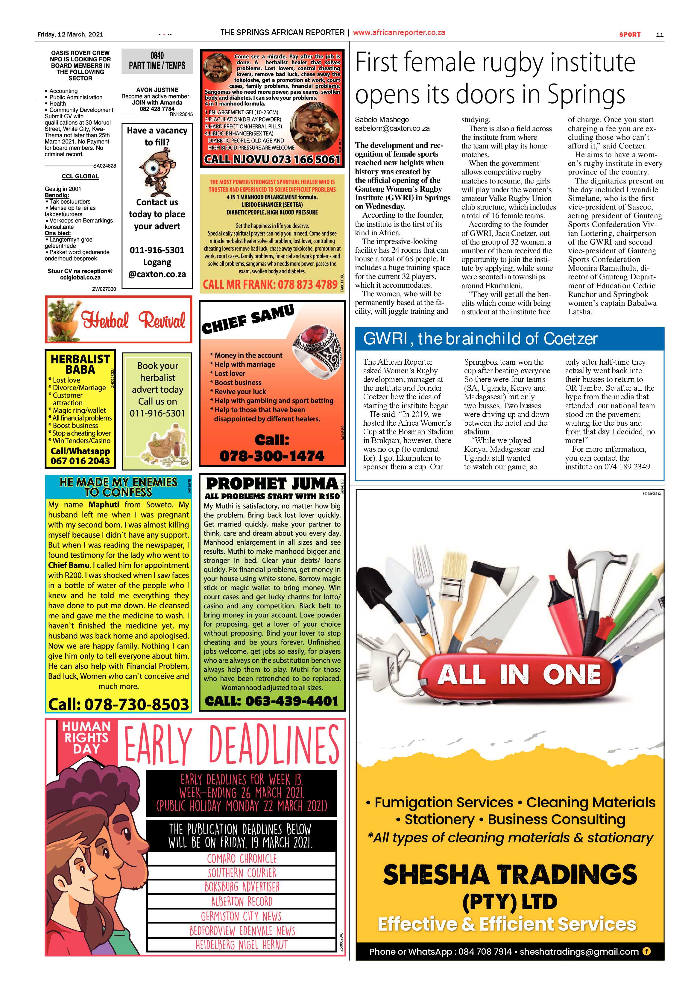 African Reporter 12 March 2021 page 10