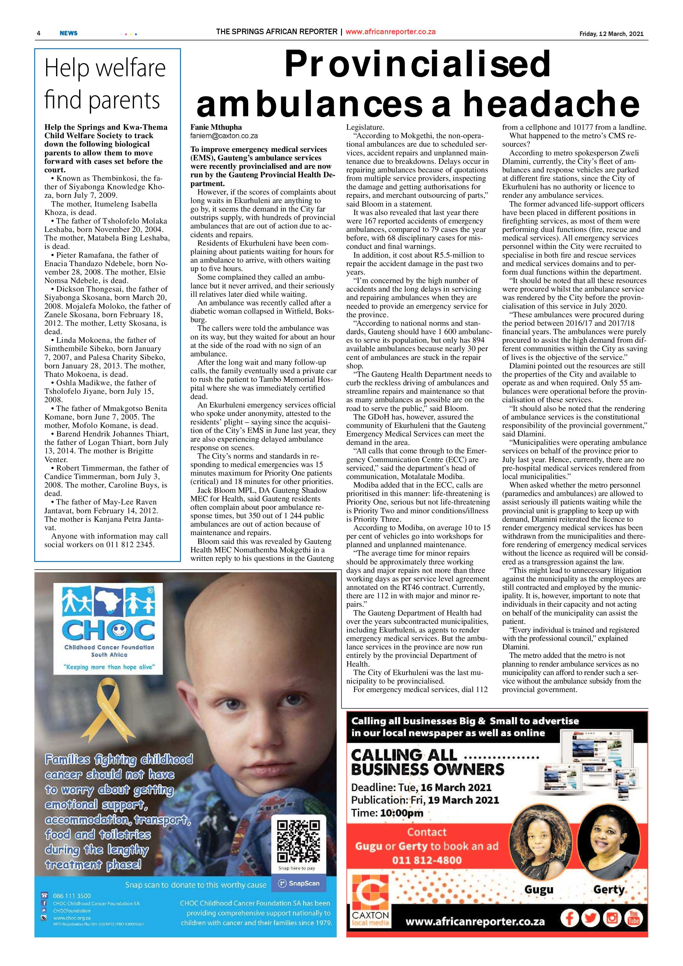 African Reporter 12 March 2021 page 4