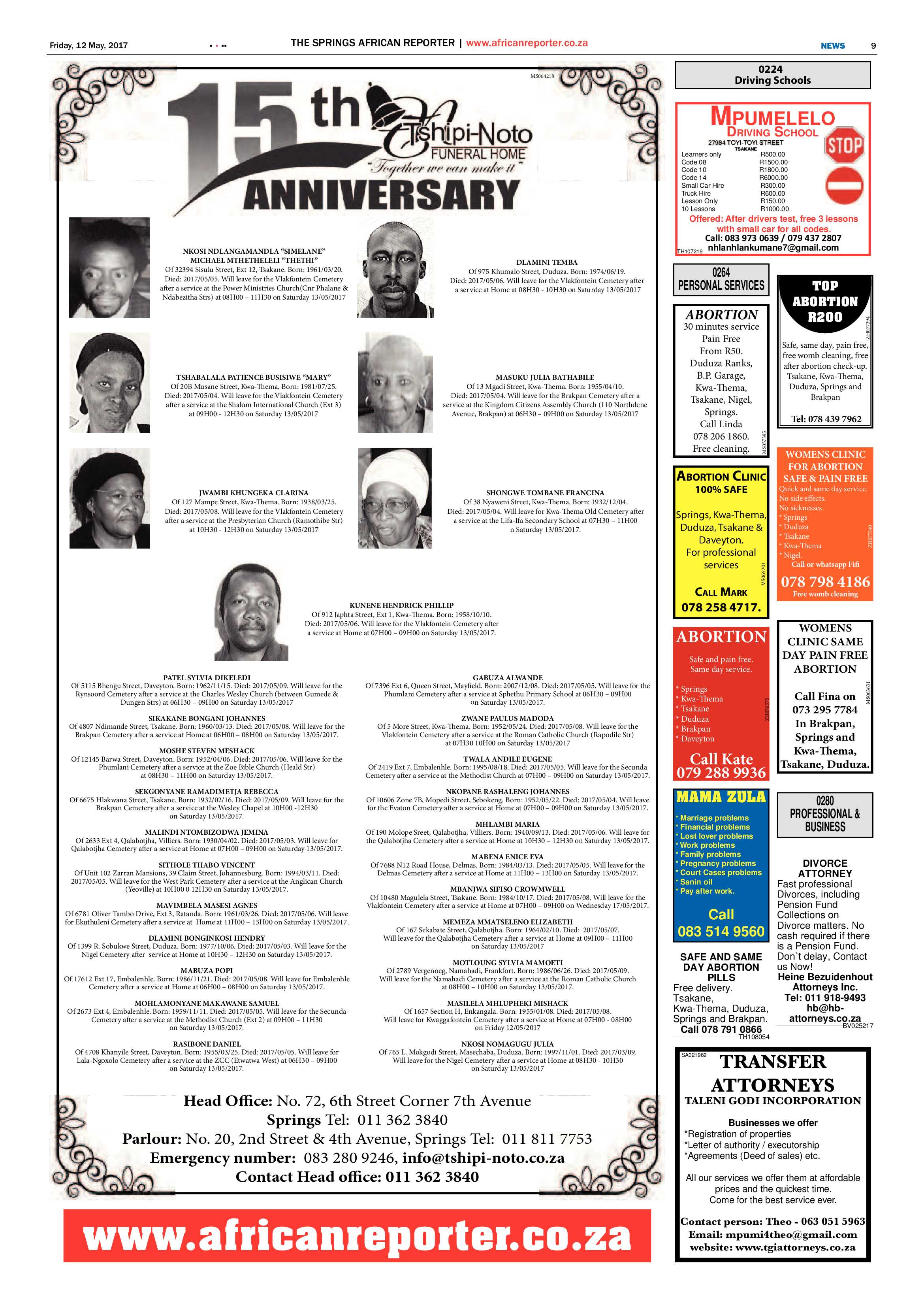 African Reporter 12 May 2017 page 9