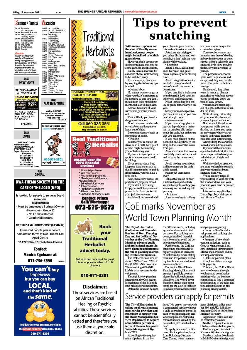African Reporter 12 November 2021 page 11