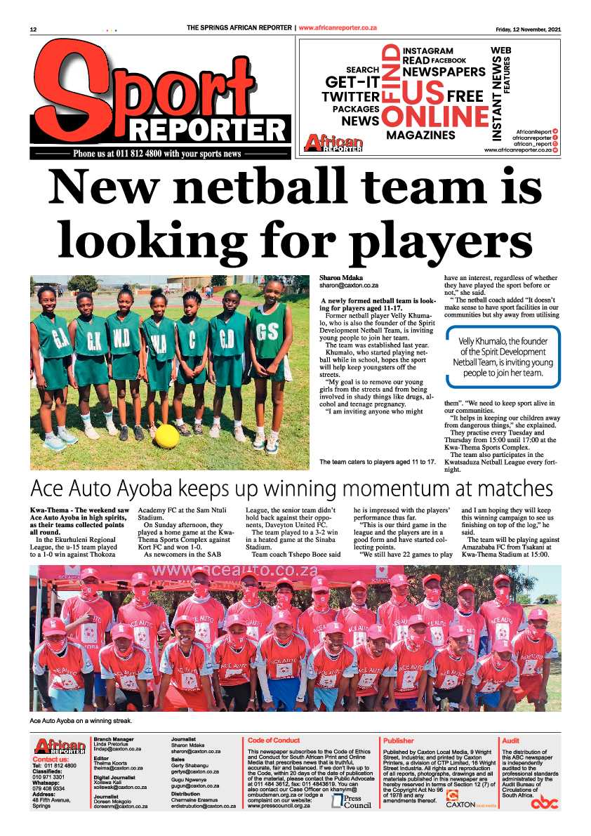 African Reporter 12 November 2021 page 12