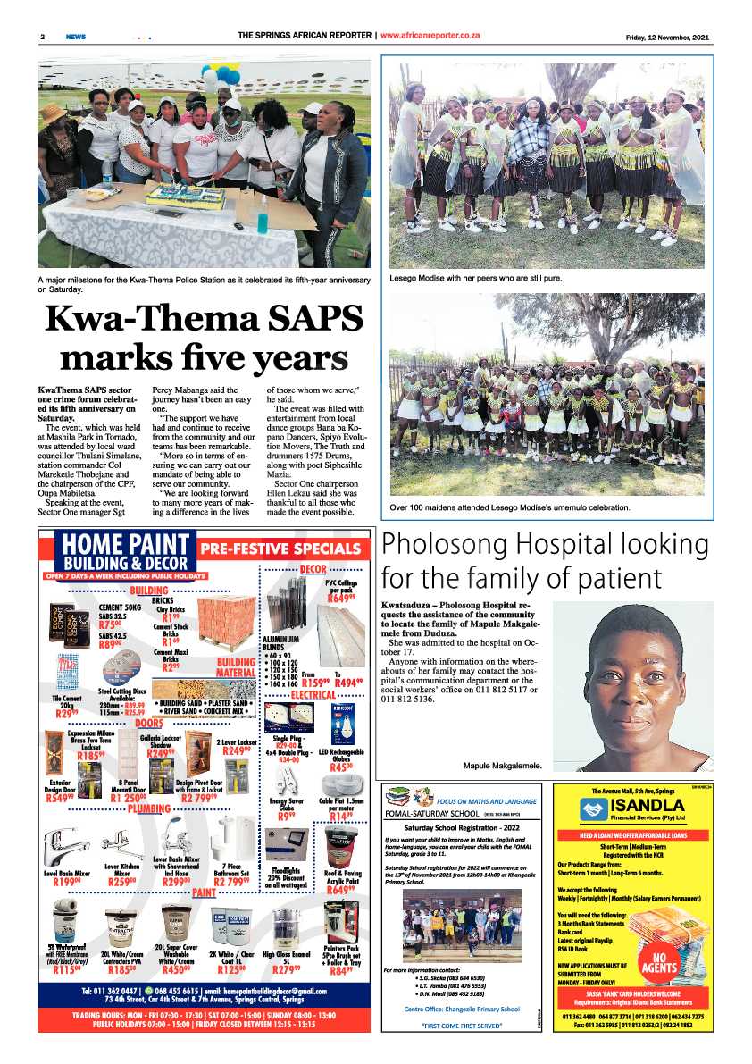 African Reporter 12 November 2021 page 2