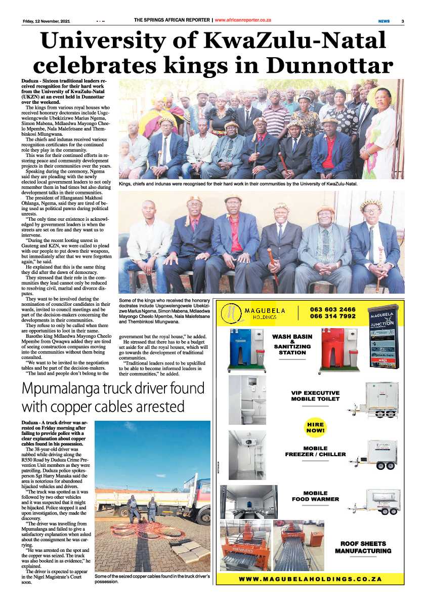 African Reporter 12 November 2021 page 3