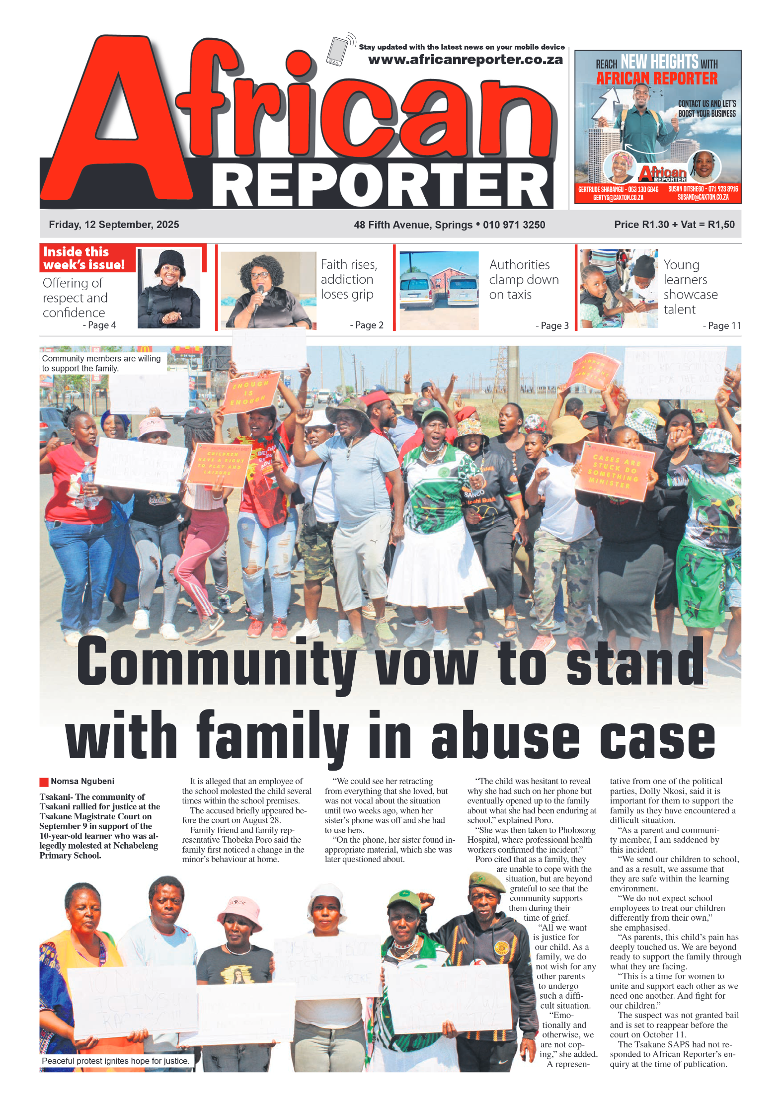 African Reporter 12 September 2025 page 1