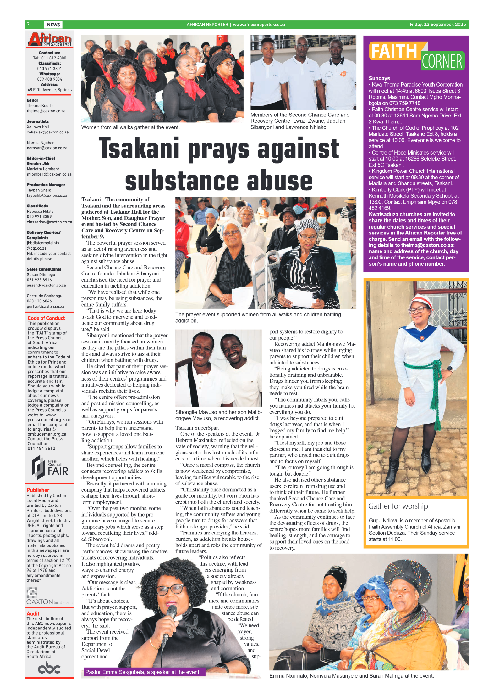 African Reporter 12 September 2025 page 2