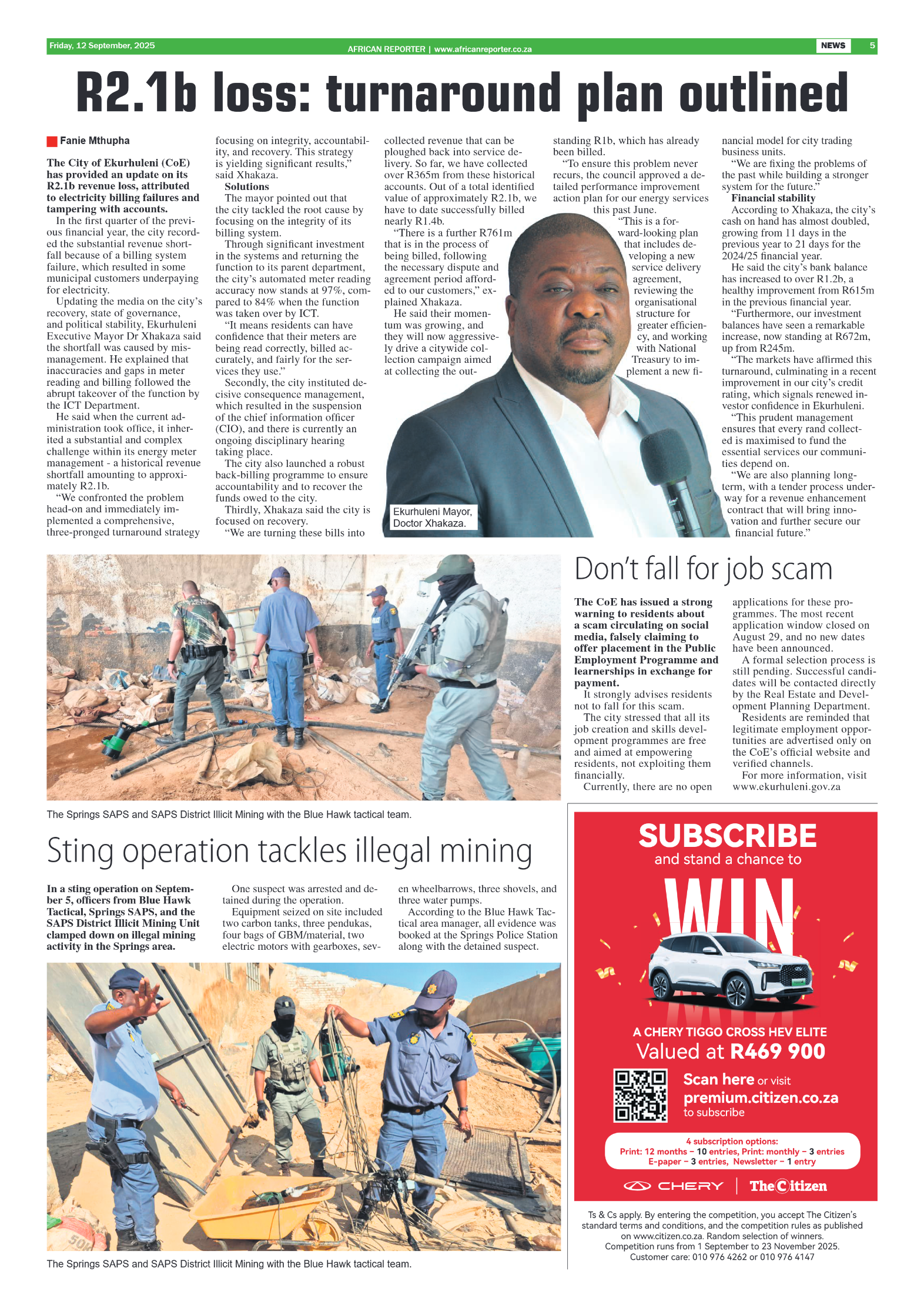 African Reporter 12 September 2025 page 5