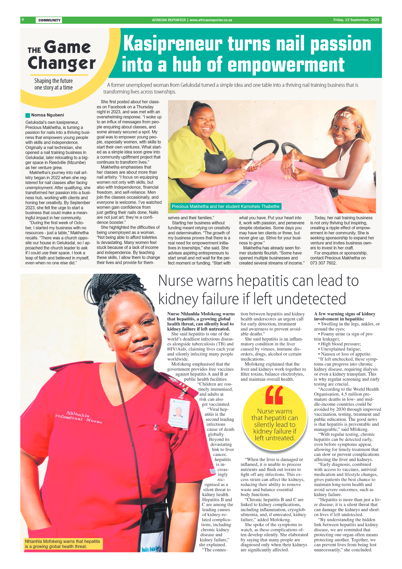 African Reporter 12 September 2025 page 6