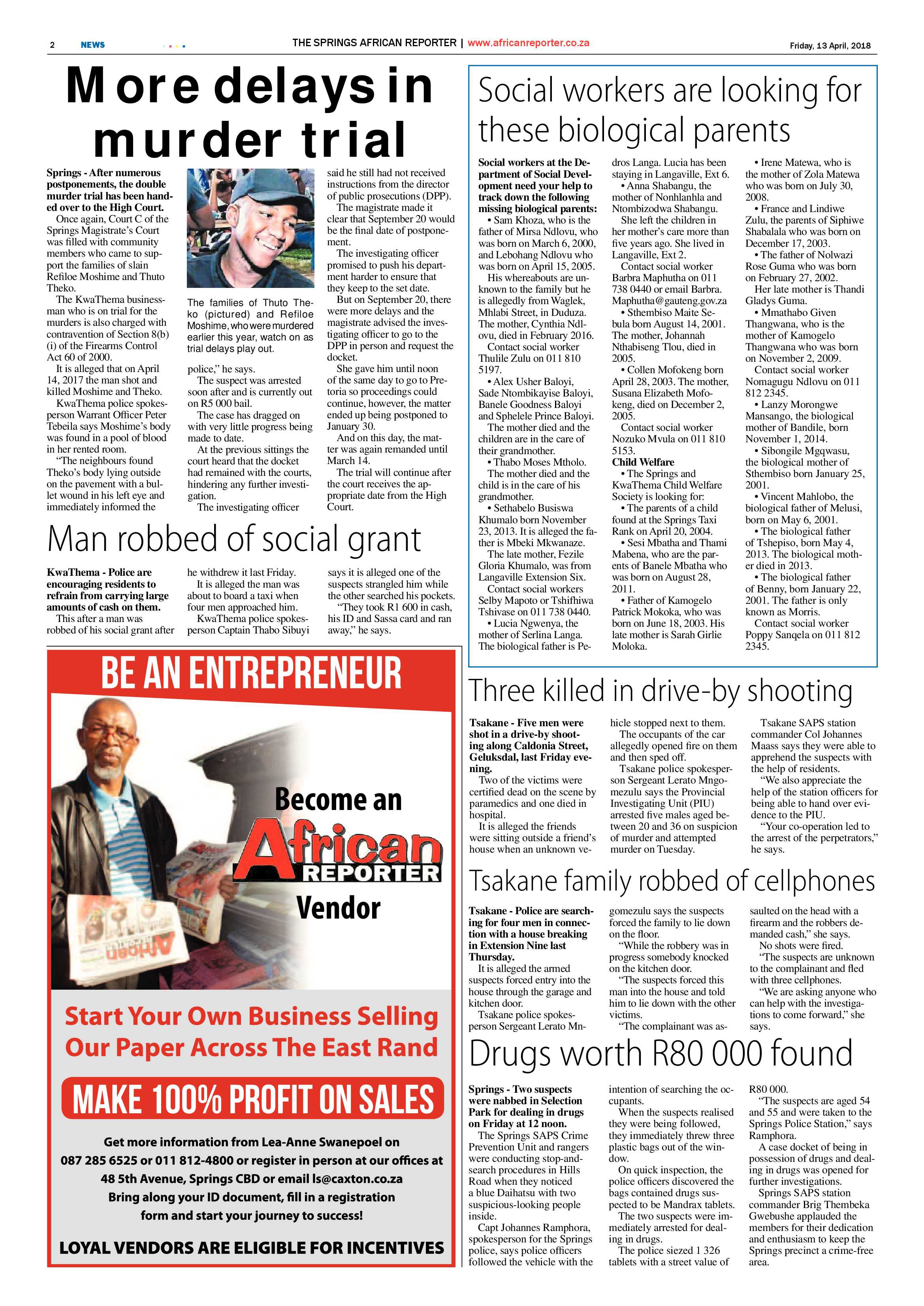 African Reporter 13 April 2018 page 2