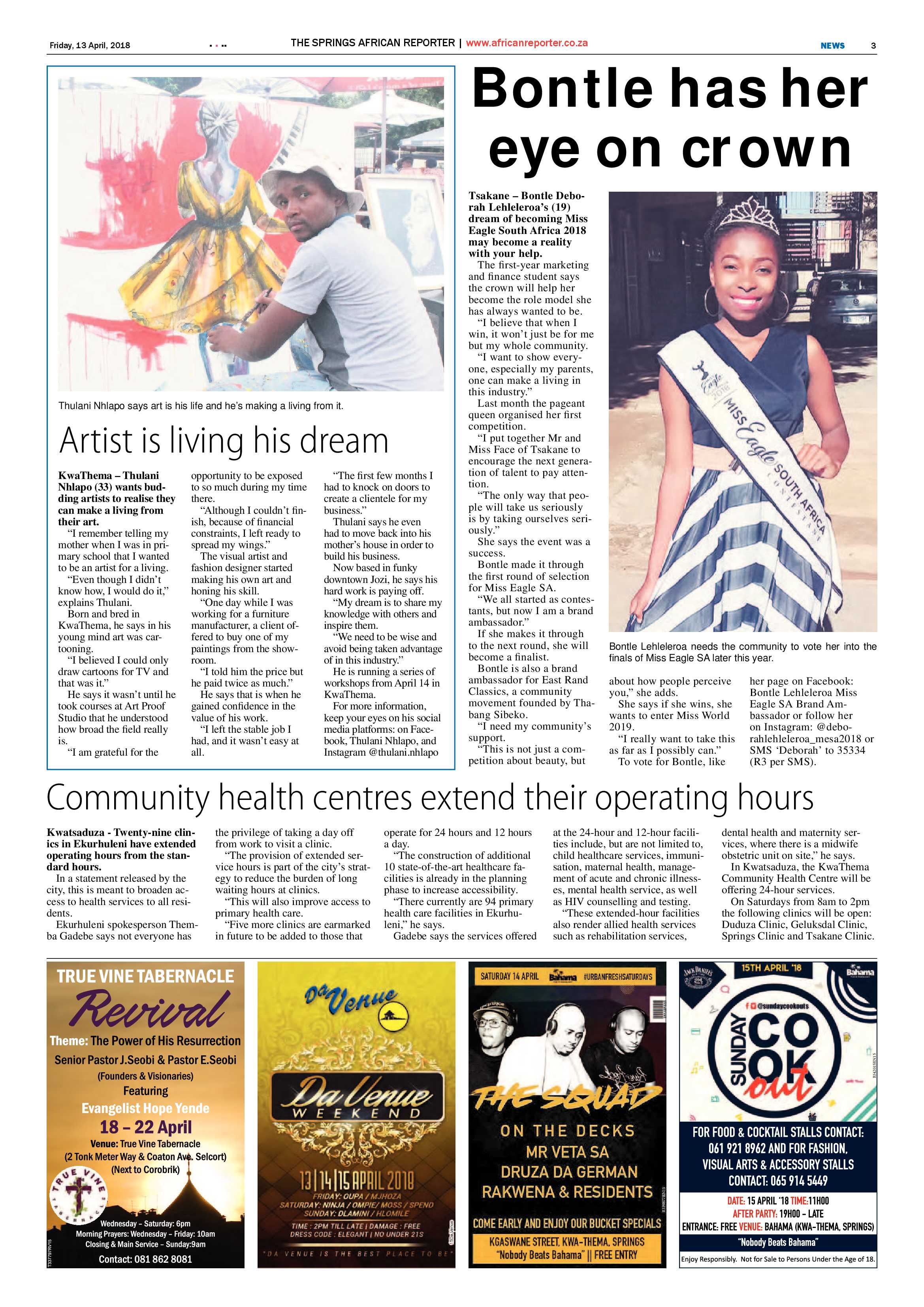African Reporter 13 April 2018 page 3