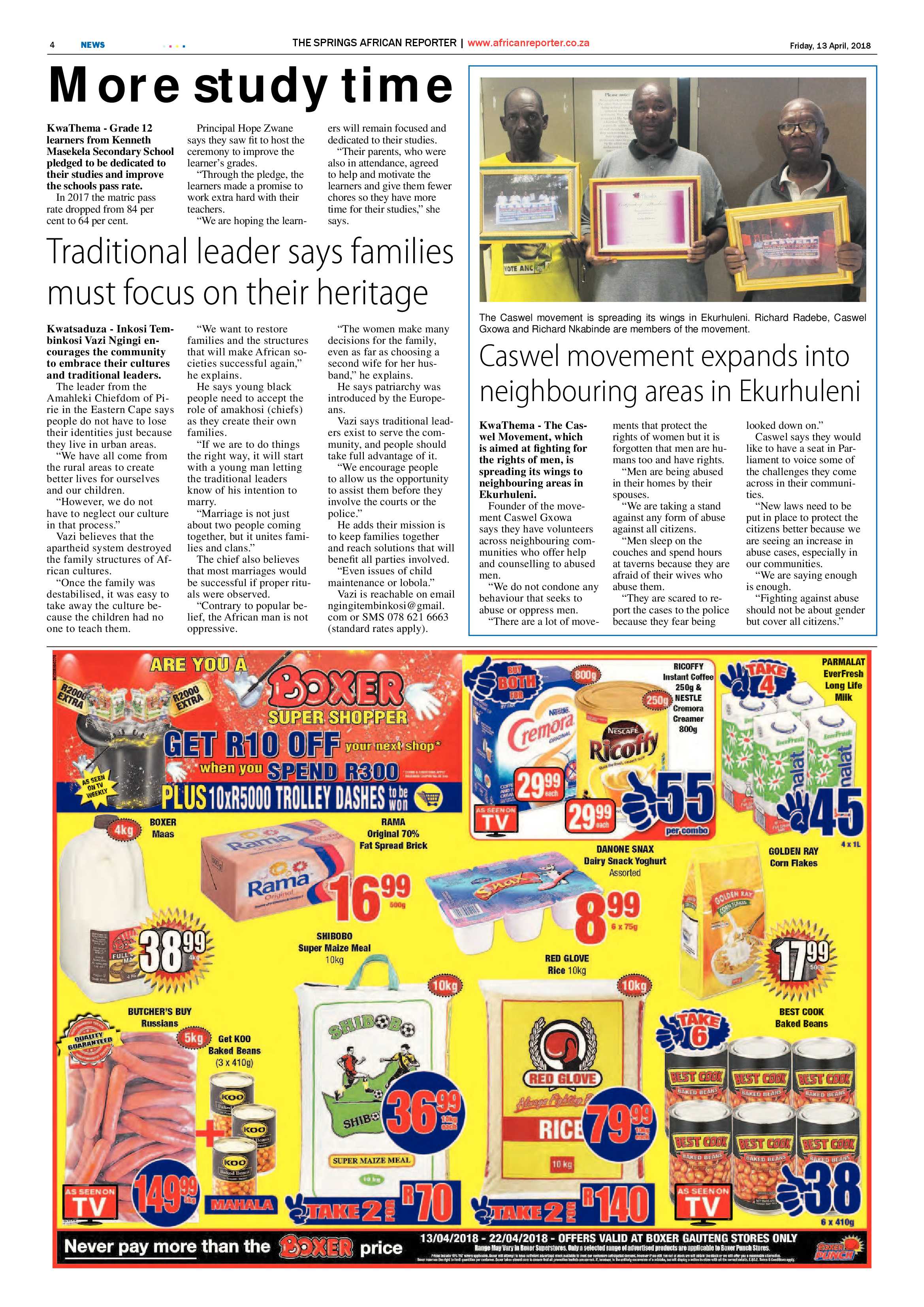 African Reporter 13 April 2018 page 4
