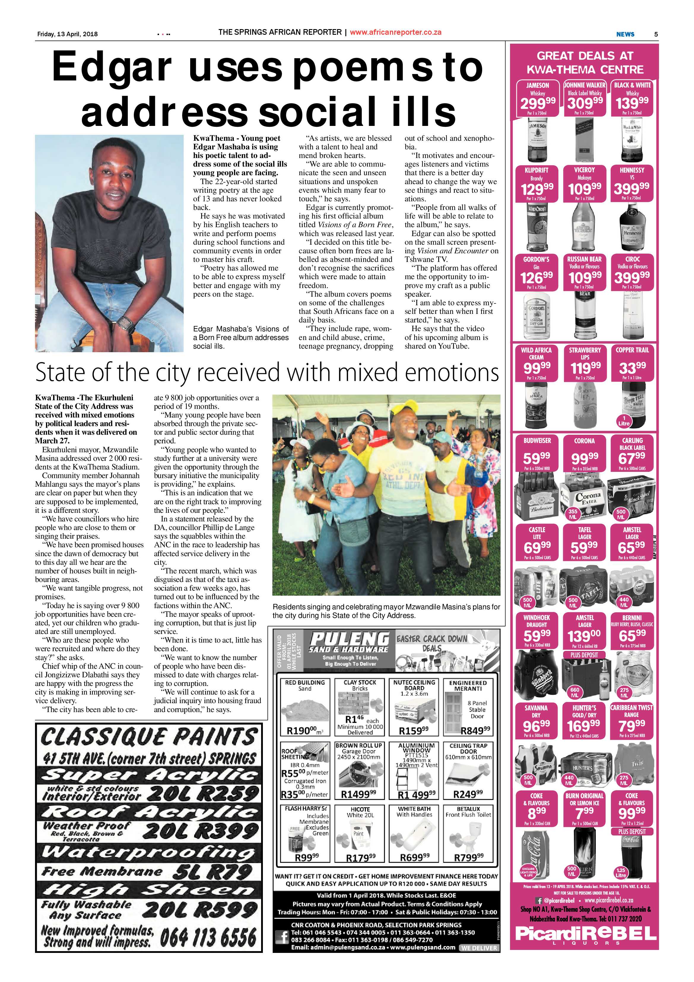 African Reporter 13 April 2018 page 5