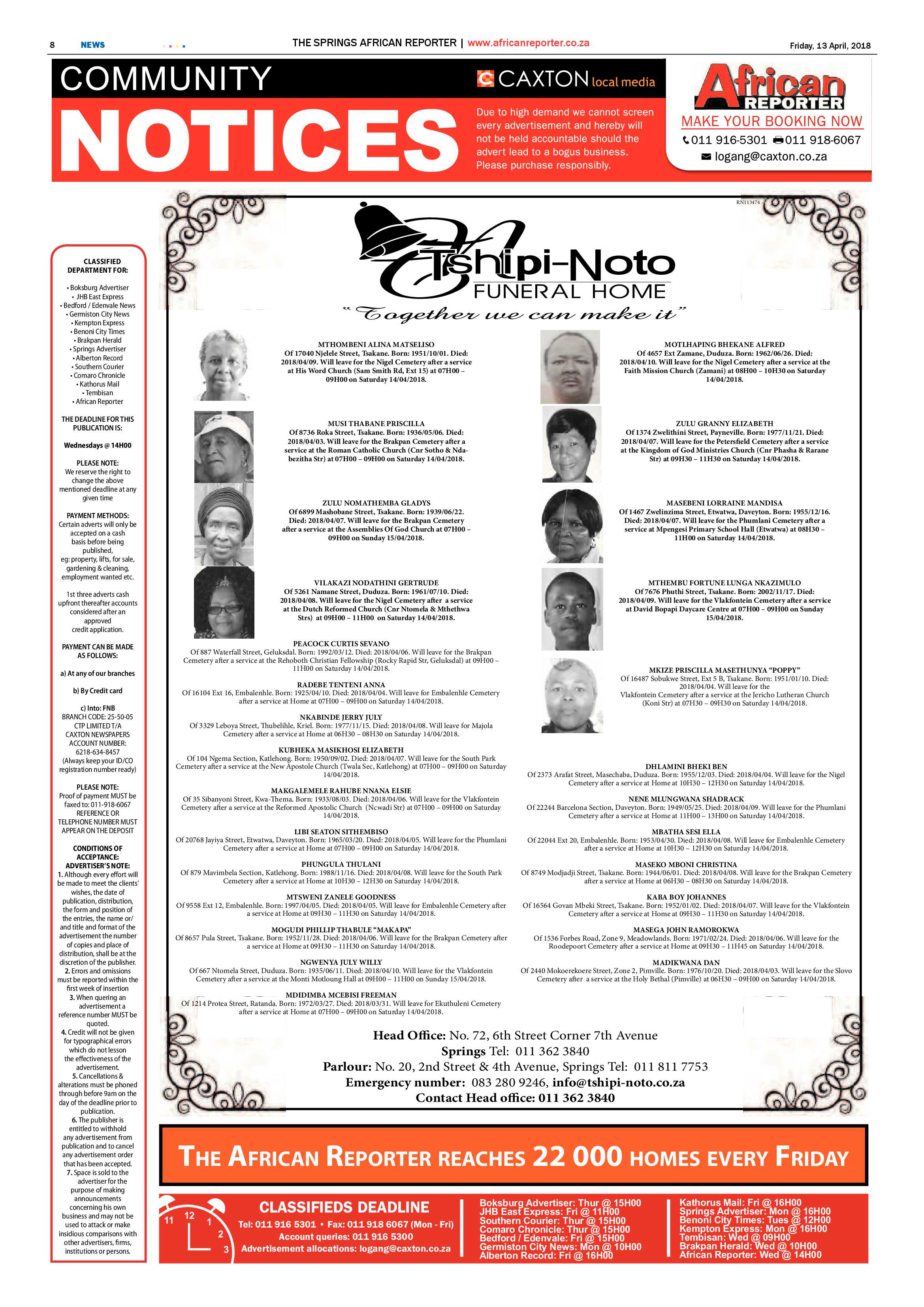 African Reporter 13 April 2018 page 8