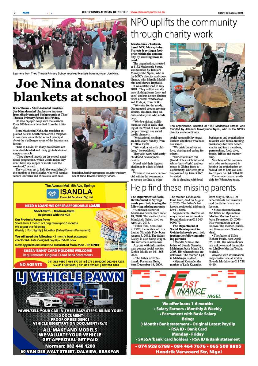 African Reporter 13 August 2021 page 2
