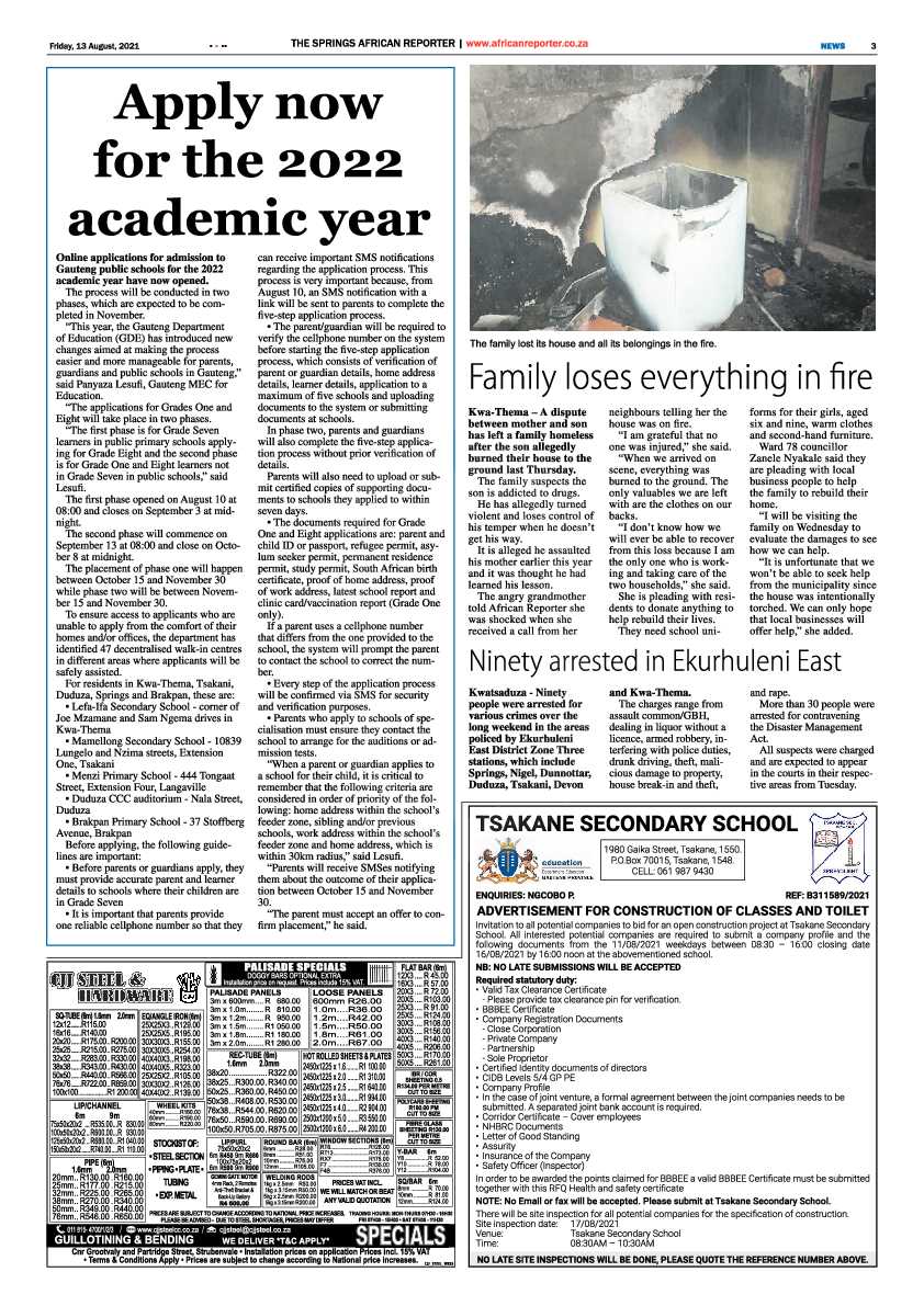 African Reporter 13 August 2021 page 3