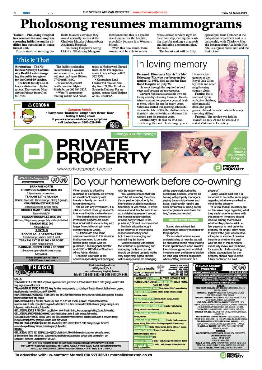 African Reporter 13 August 2021 page 4