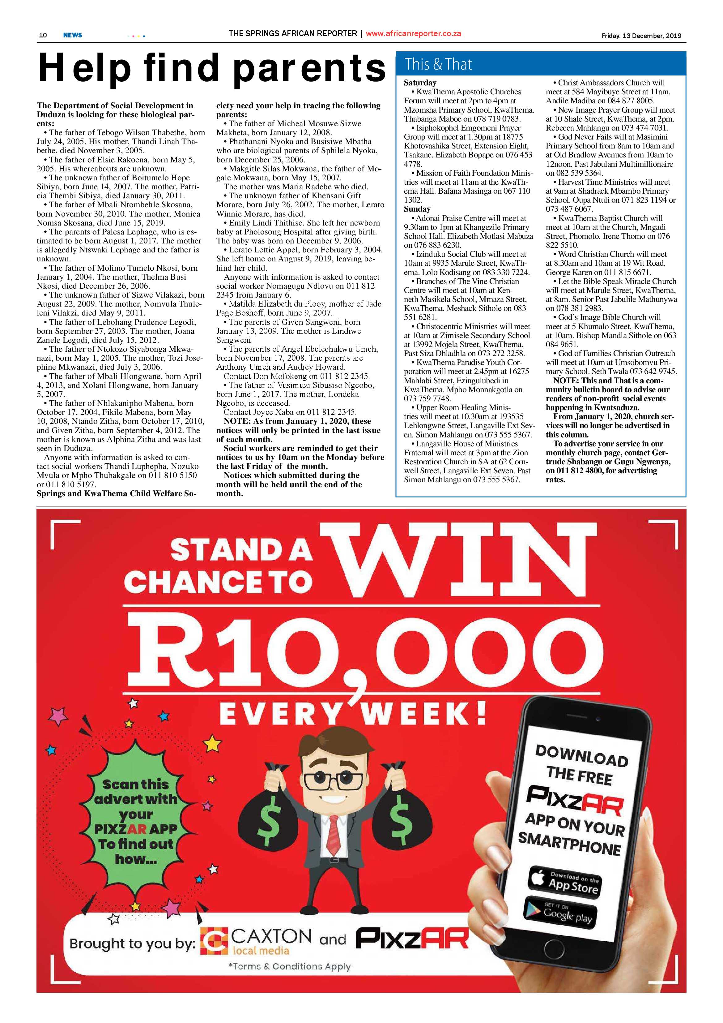 African Reporter 13 December 2019 page 10