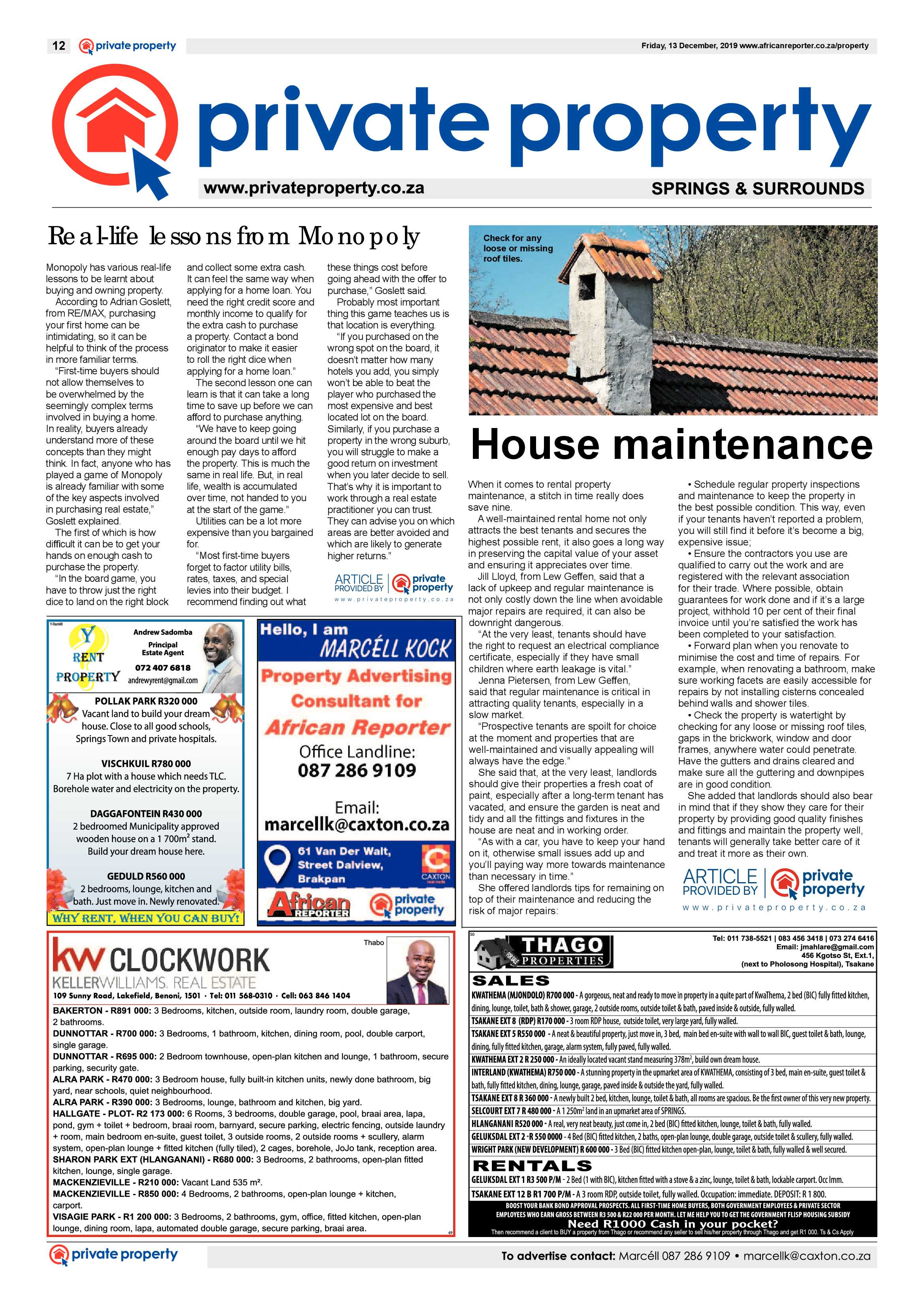 African Reporter 13 December 2019 page 12