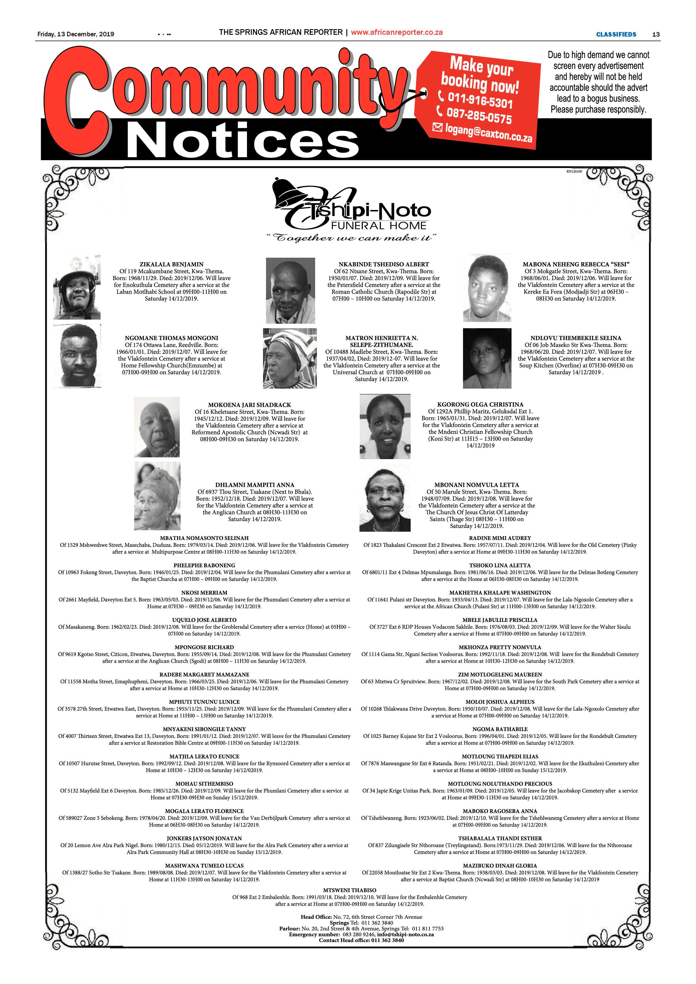 African Reporter 13 December 2019 page 13