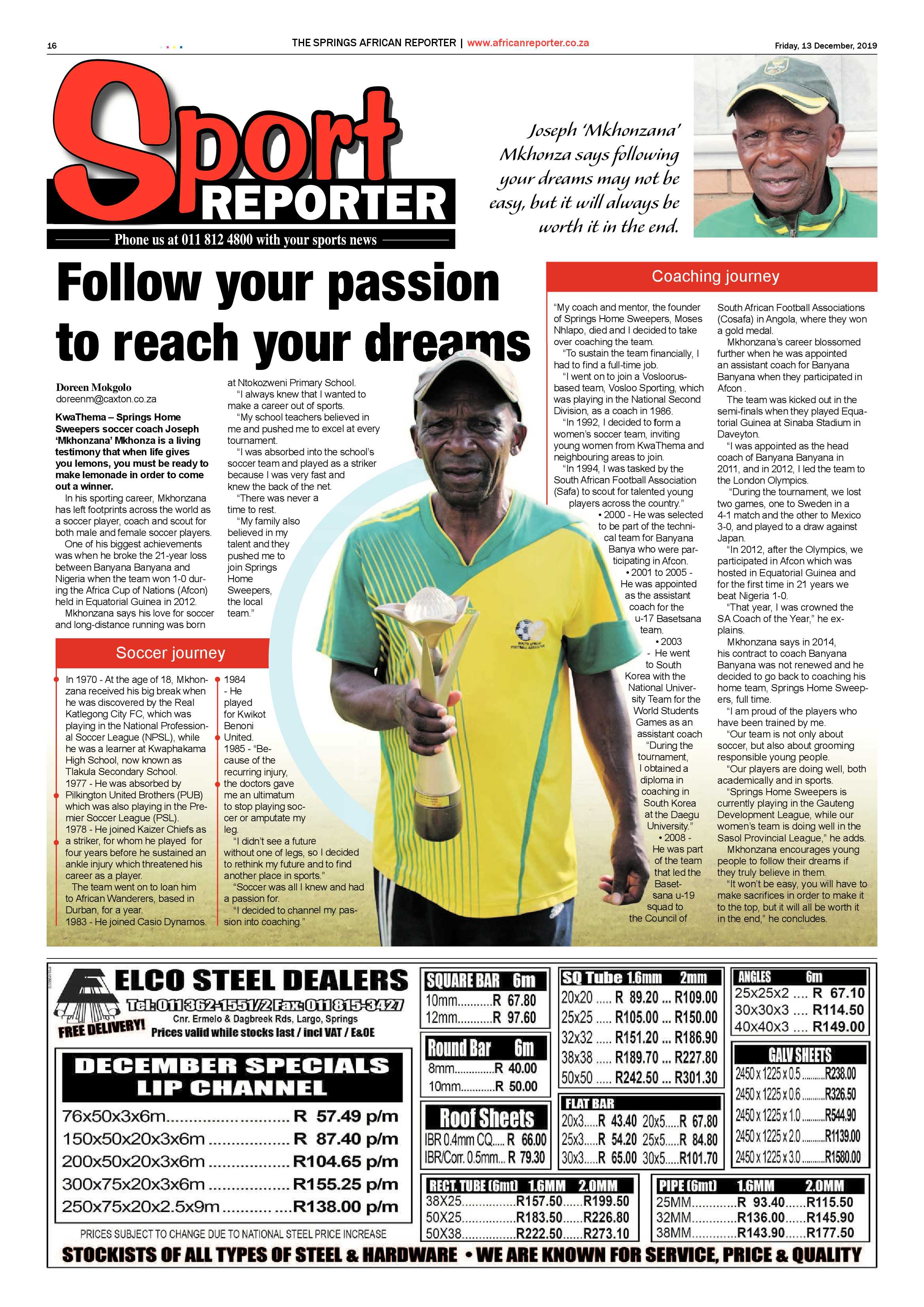 African Reporter 13 December 2019 page 16