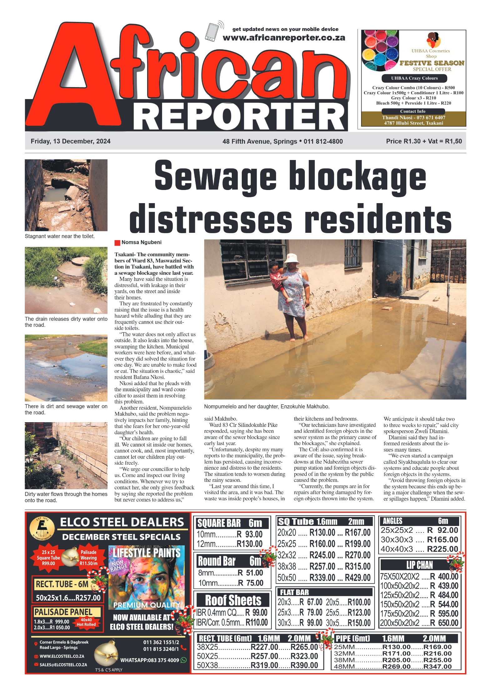 African Reporter 13 December 2024 page 1
