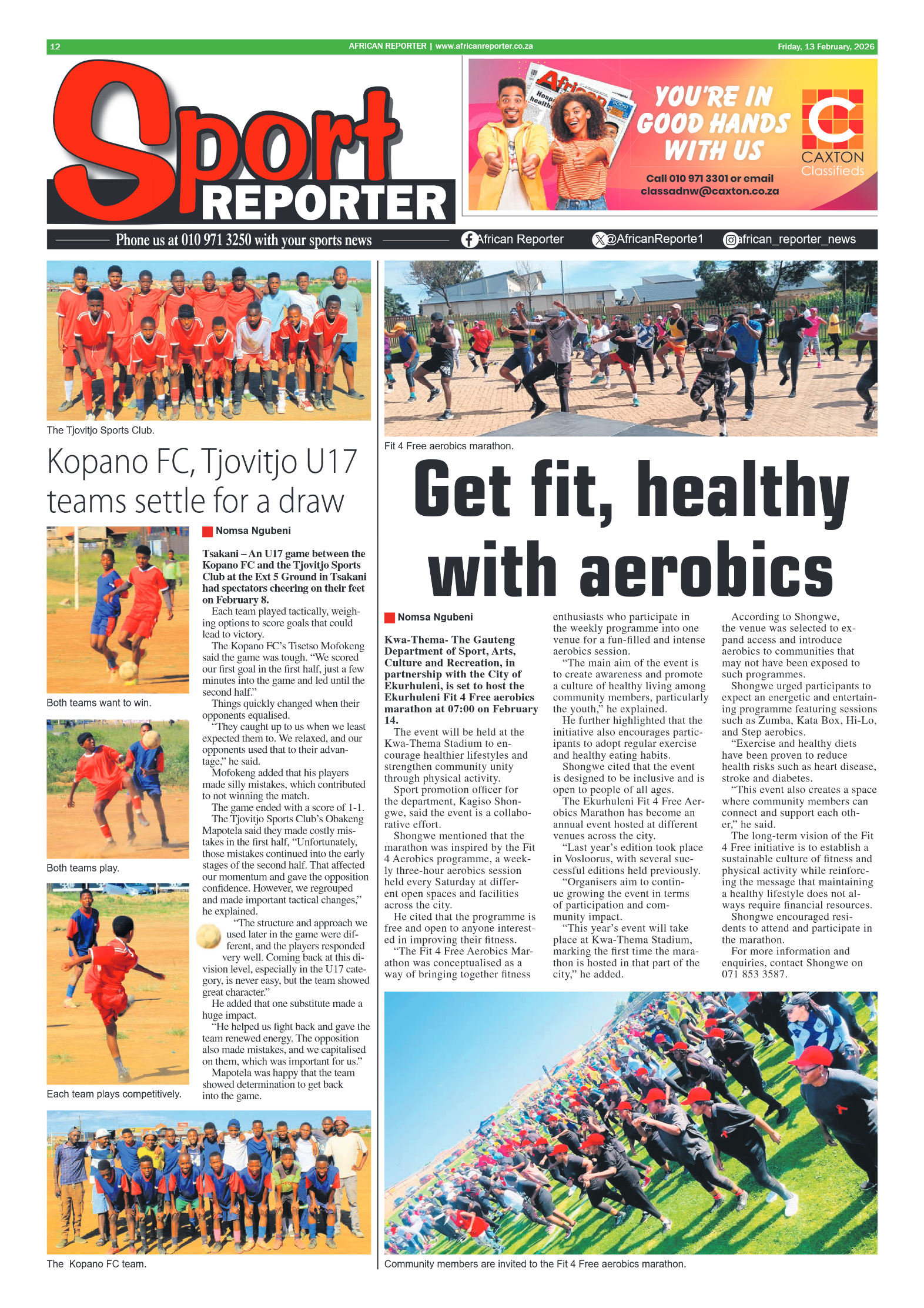 African Reporter 13 February 2026 page 12