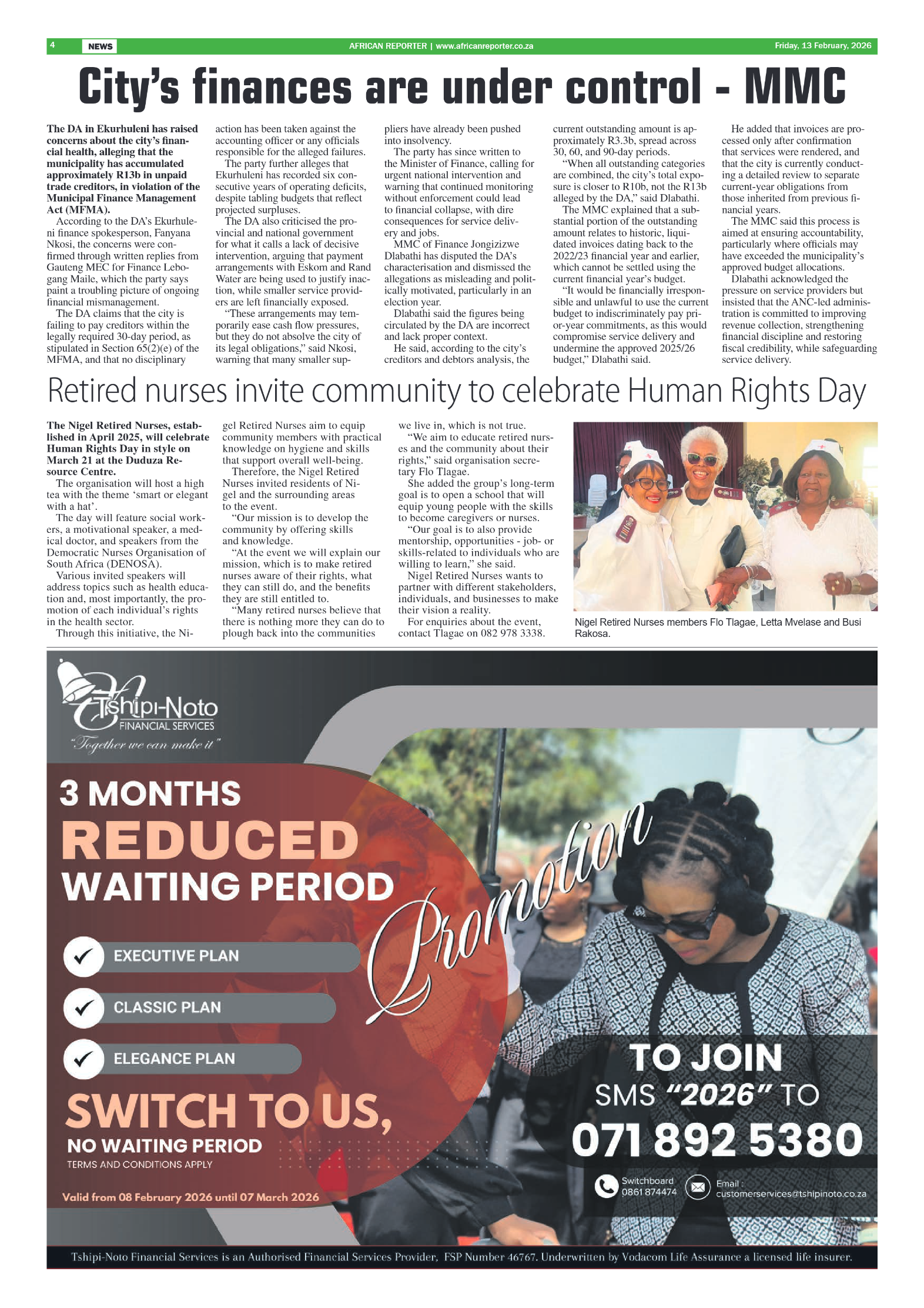 African Reporter 13 February 2026 page 4