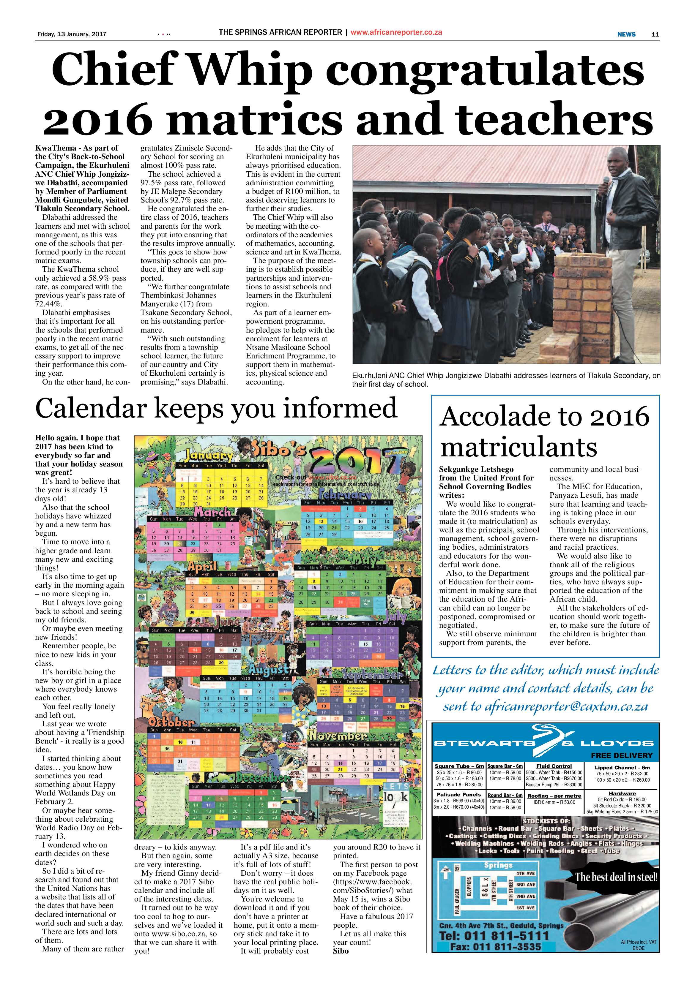 African Reporter 13 January 2017 page 11