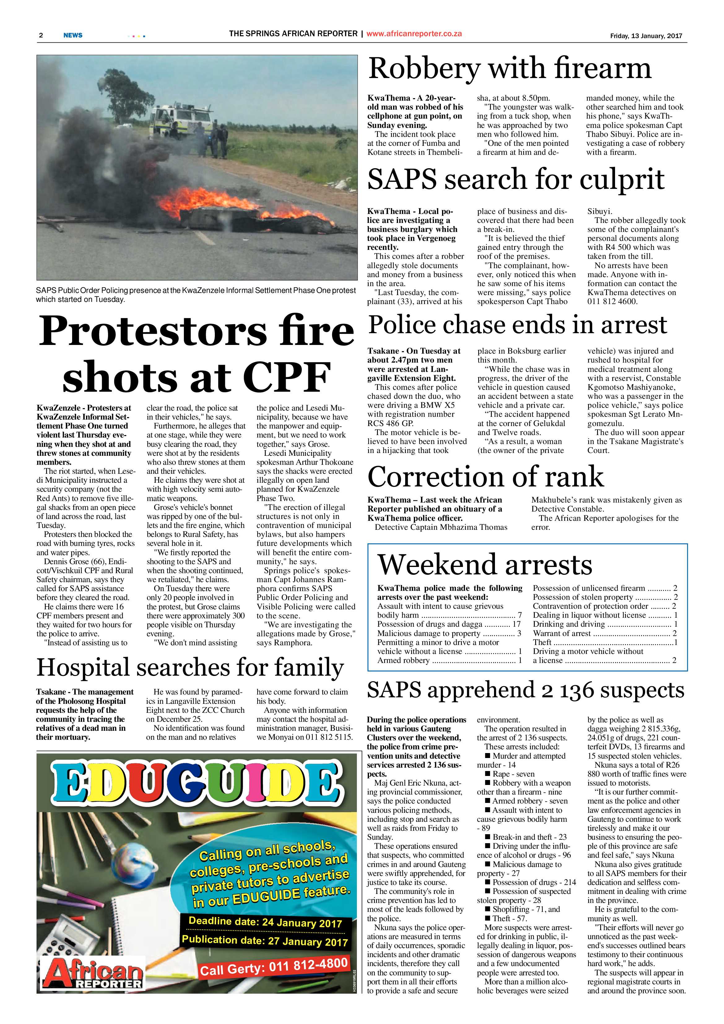 African Reporter 13 January 2017 page 2