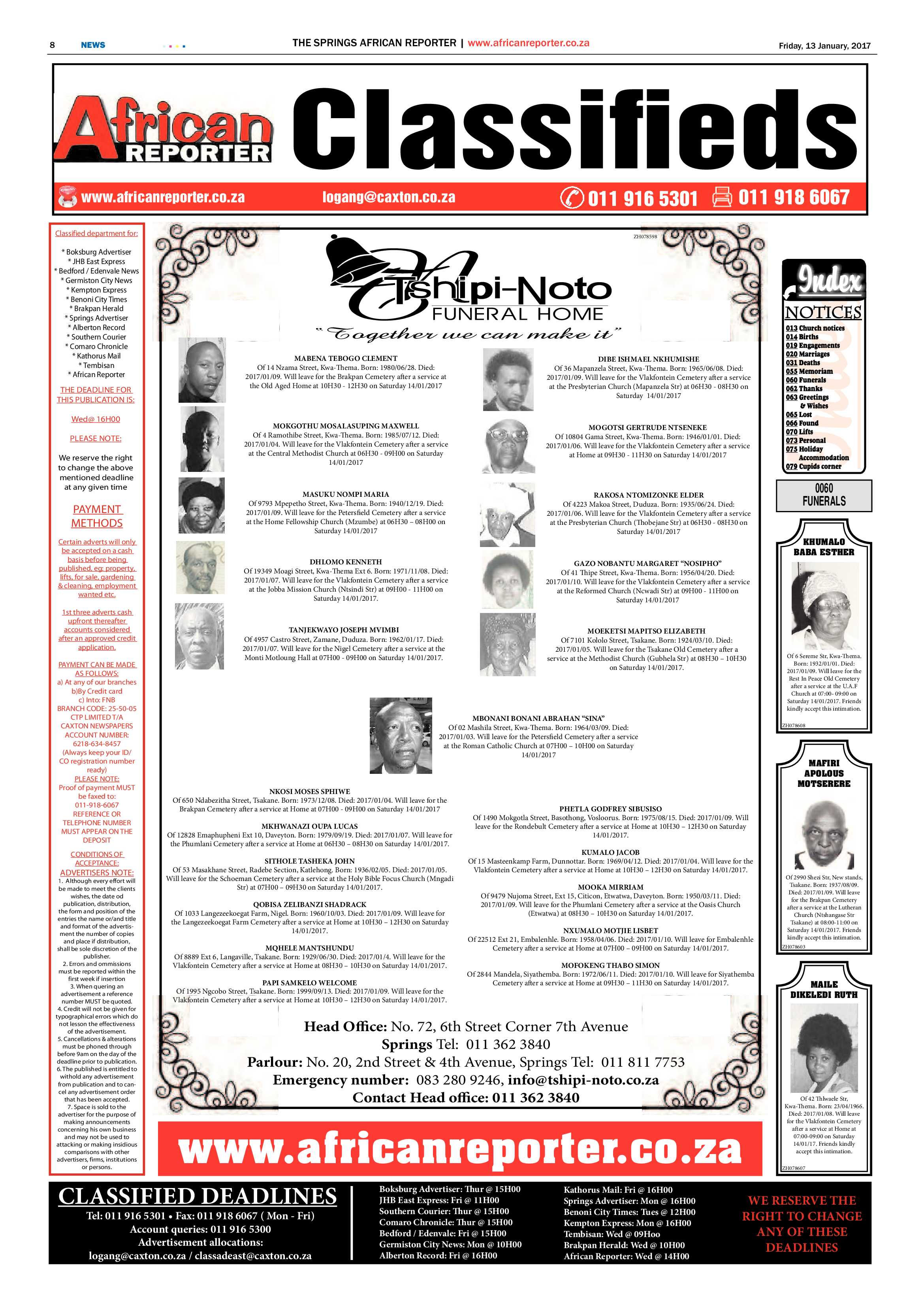 African Reporter 13 January 2017 page 8