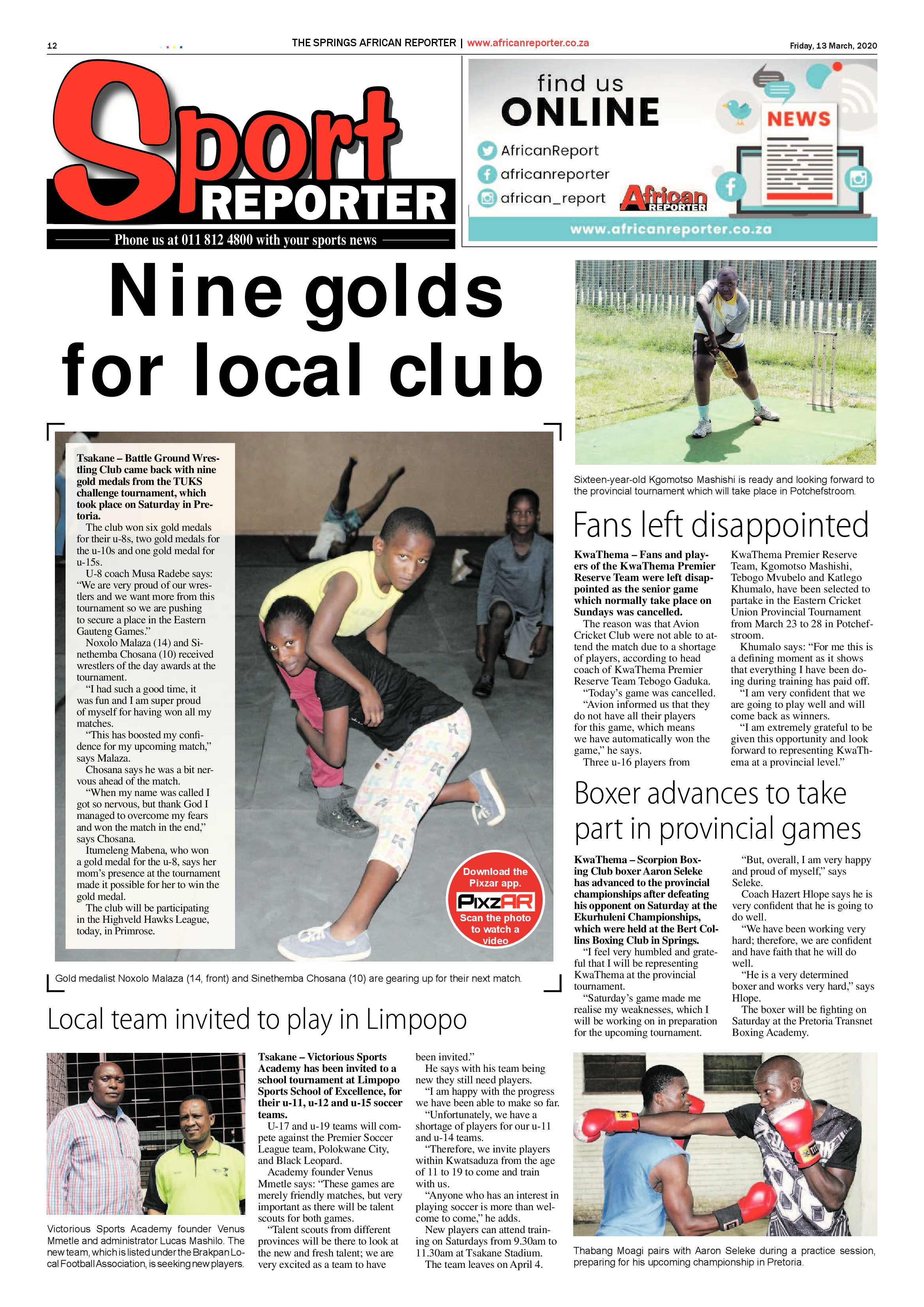 African Reporter 13 March 2020 page 12