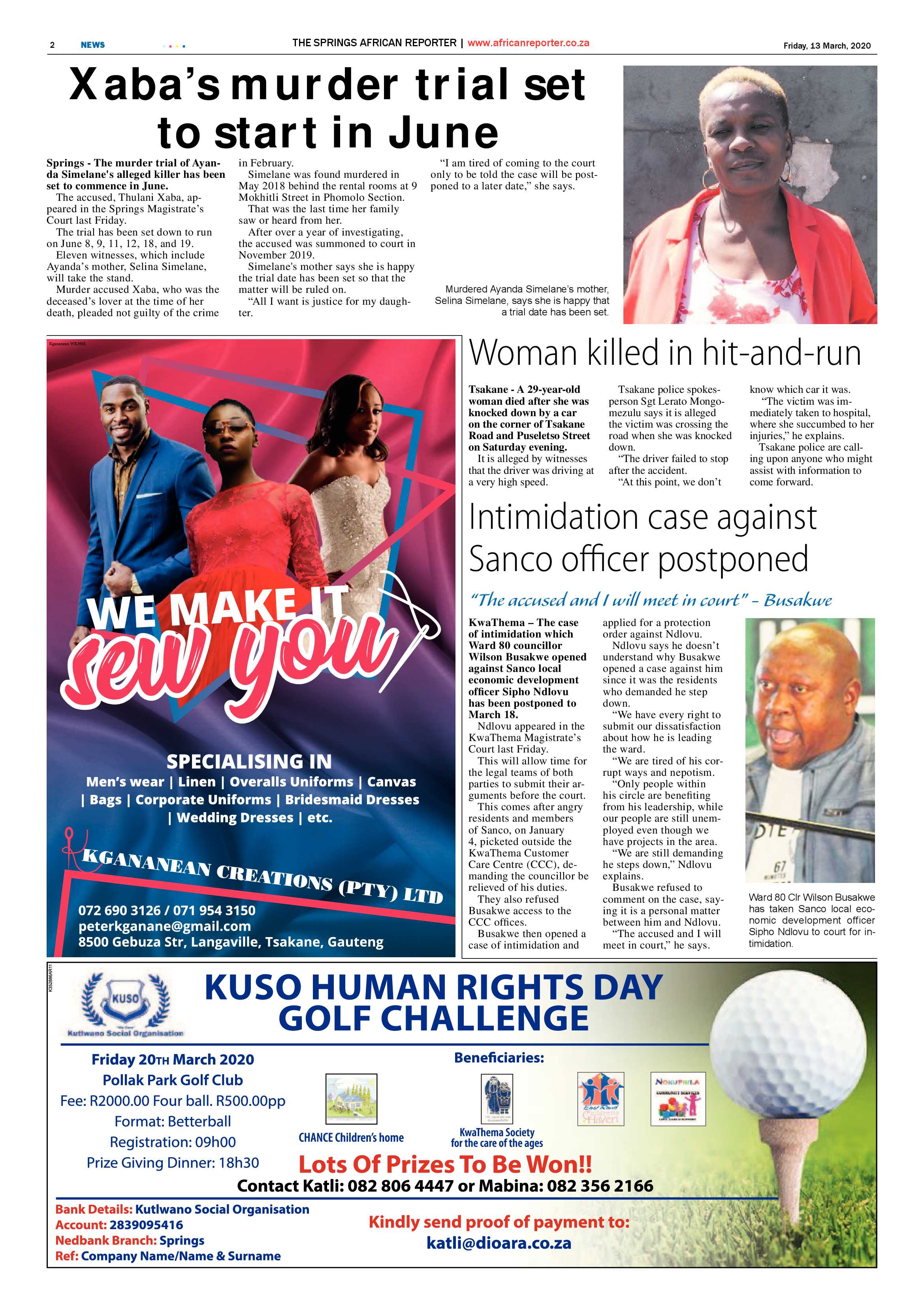 African Reporter 13 March 2020 page 2