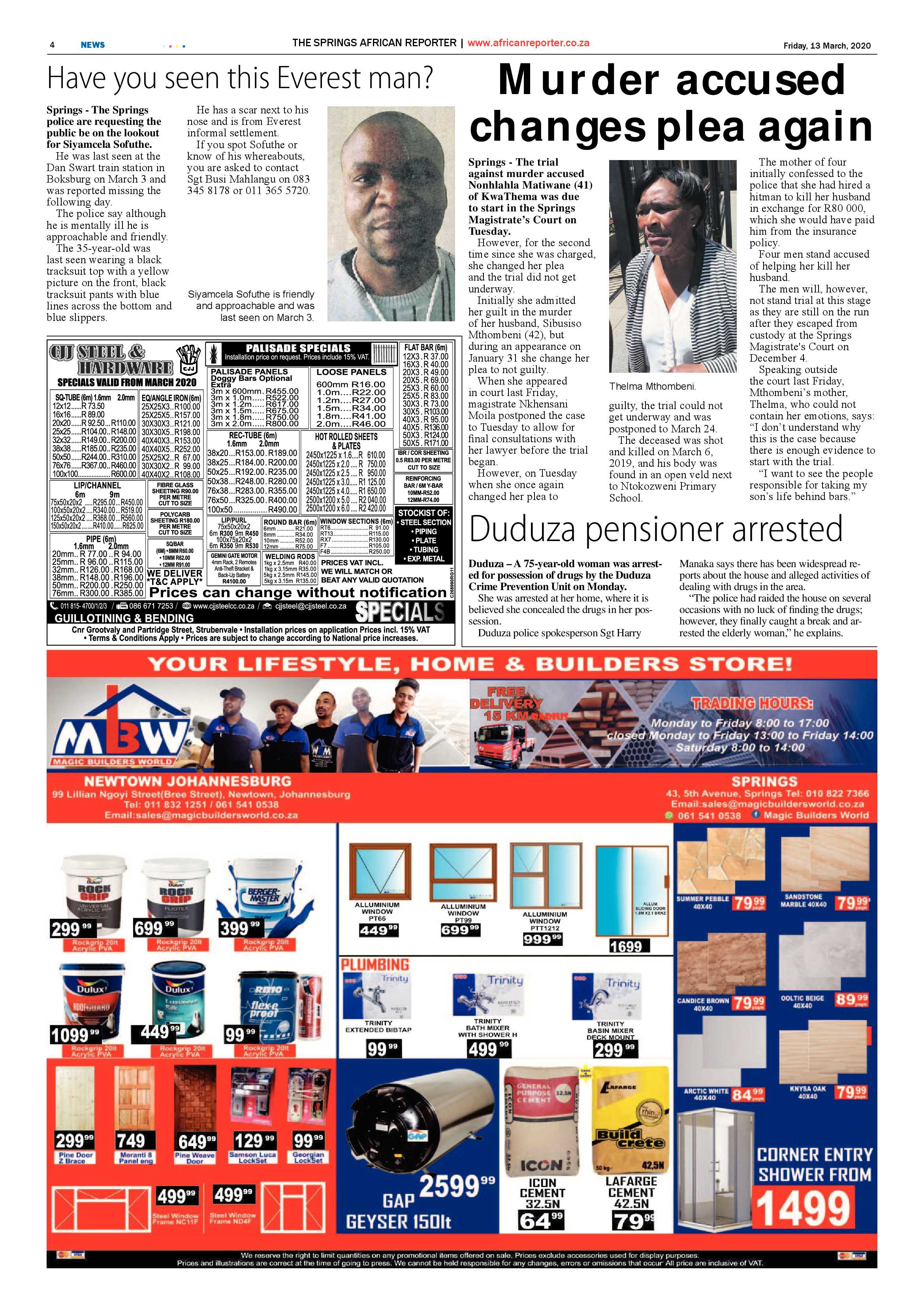 African Reporter 13 March 2020 page 4