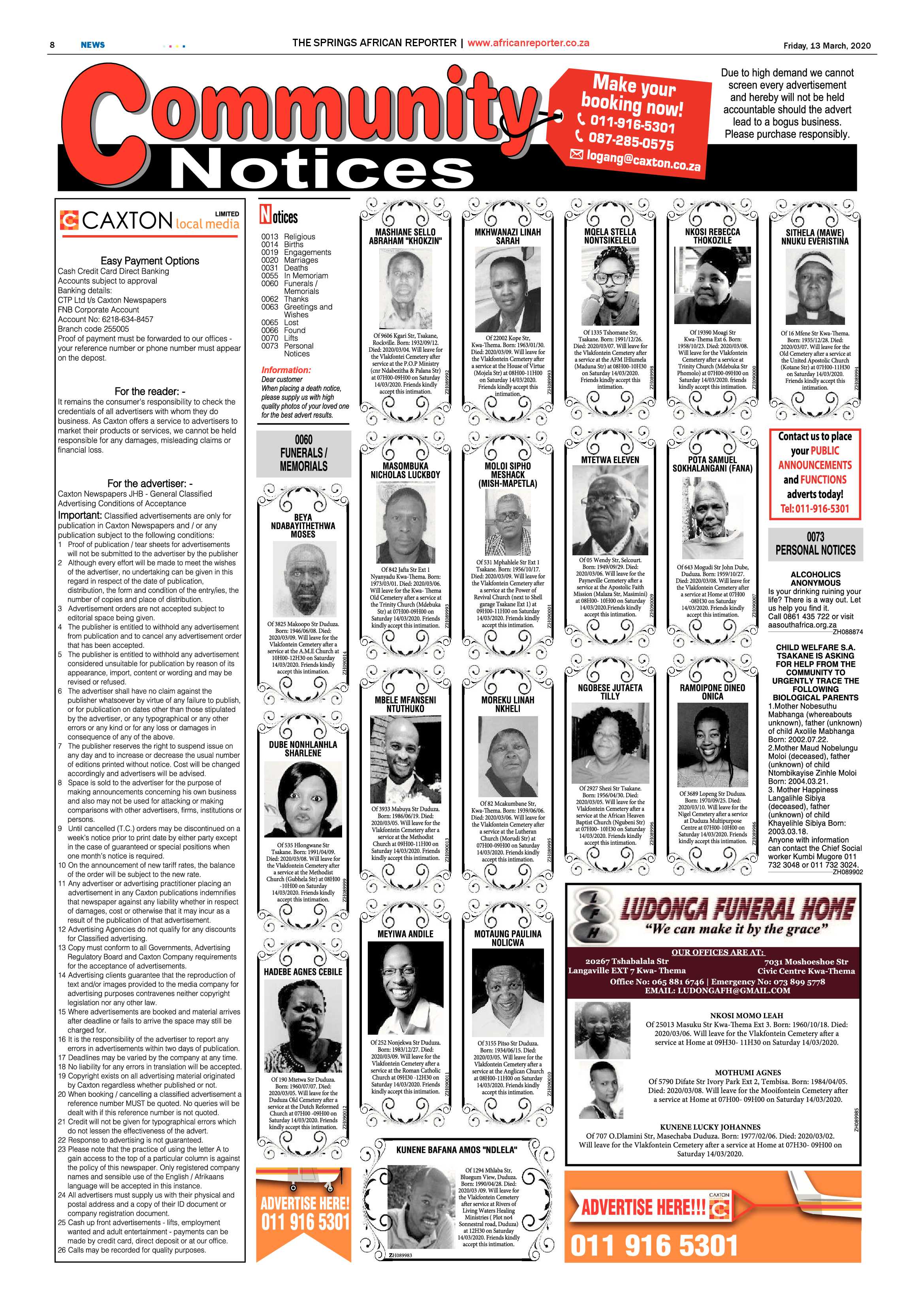 African Reporter 13 March 2020 page 8