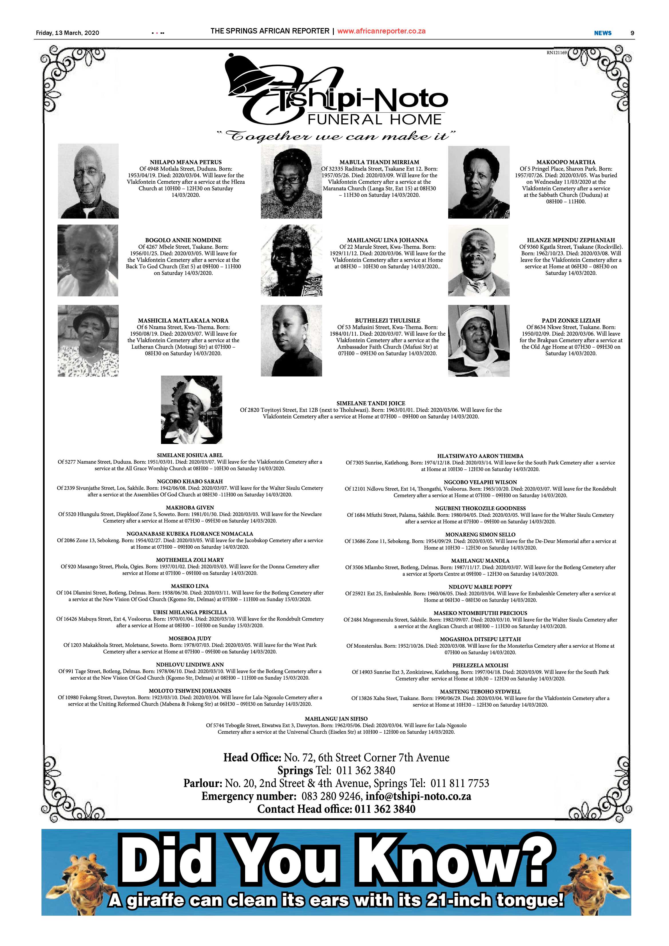 African Reporter 13 March 2020 page 9