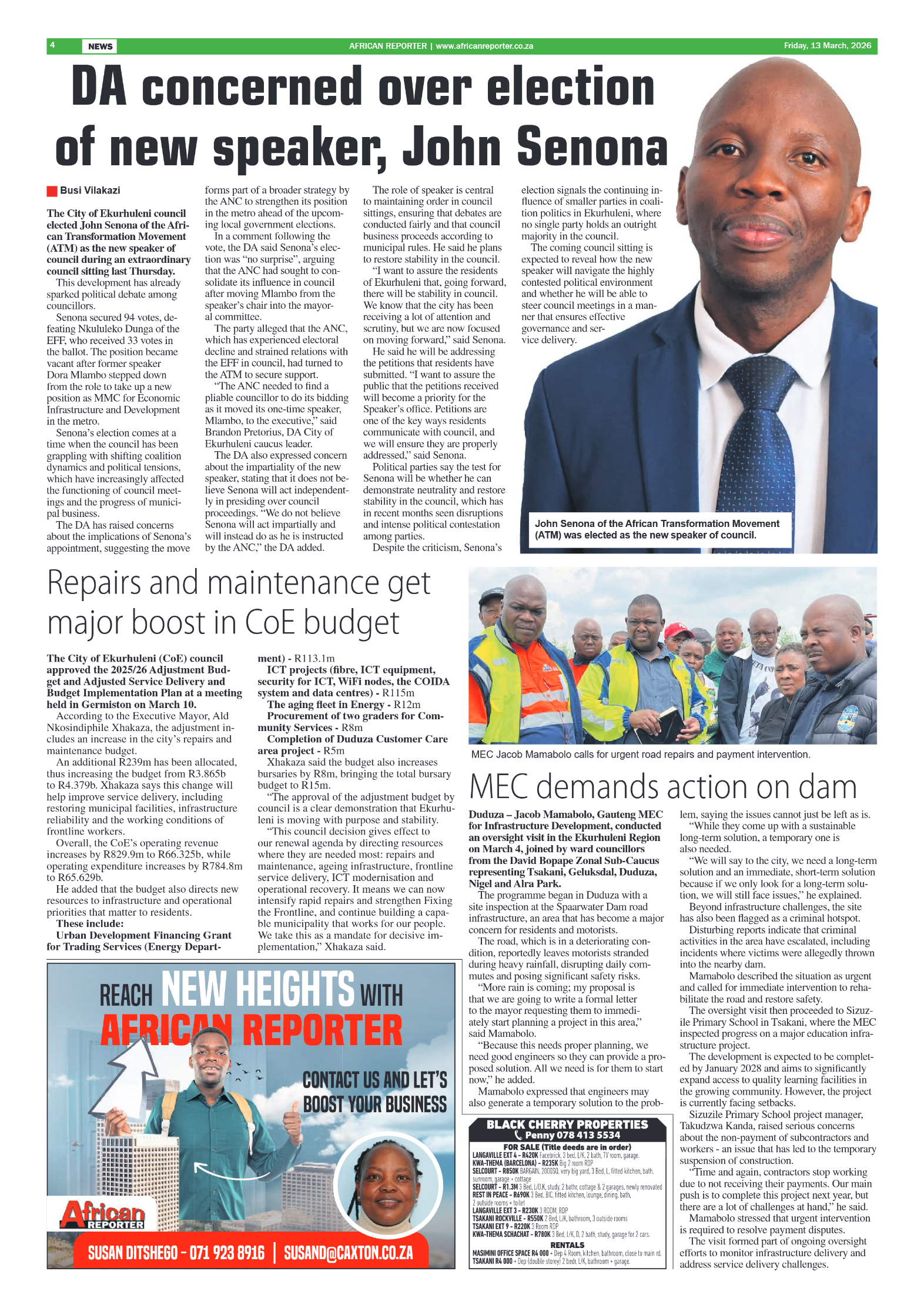 African Reporter 13 March 2026 page 4