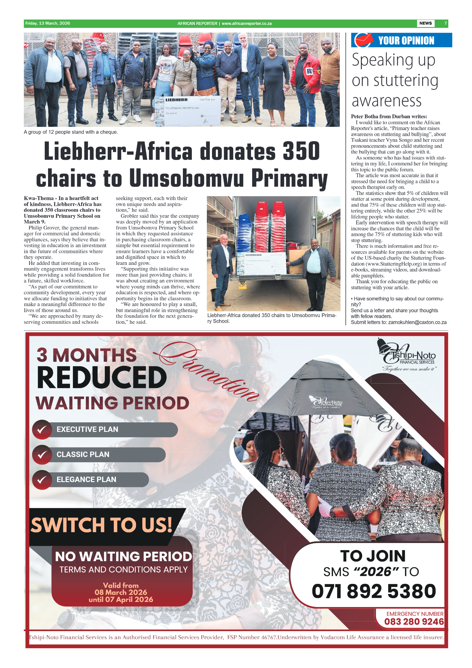 African Reporter 13 March 2026 page 7