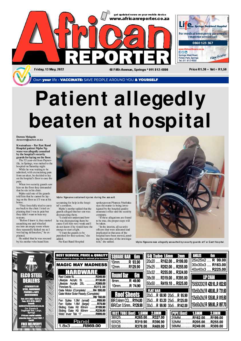 African Reporter 13 May 2022 page 1