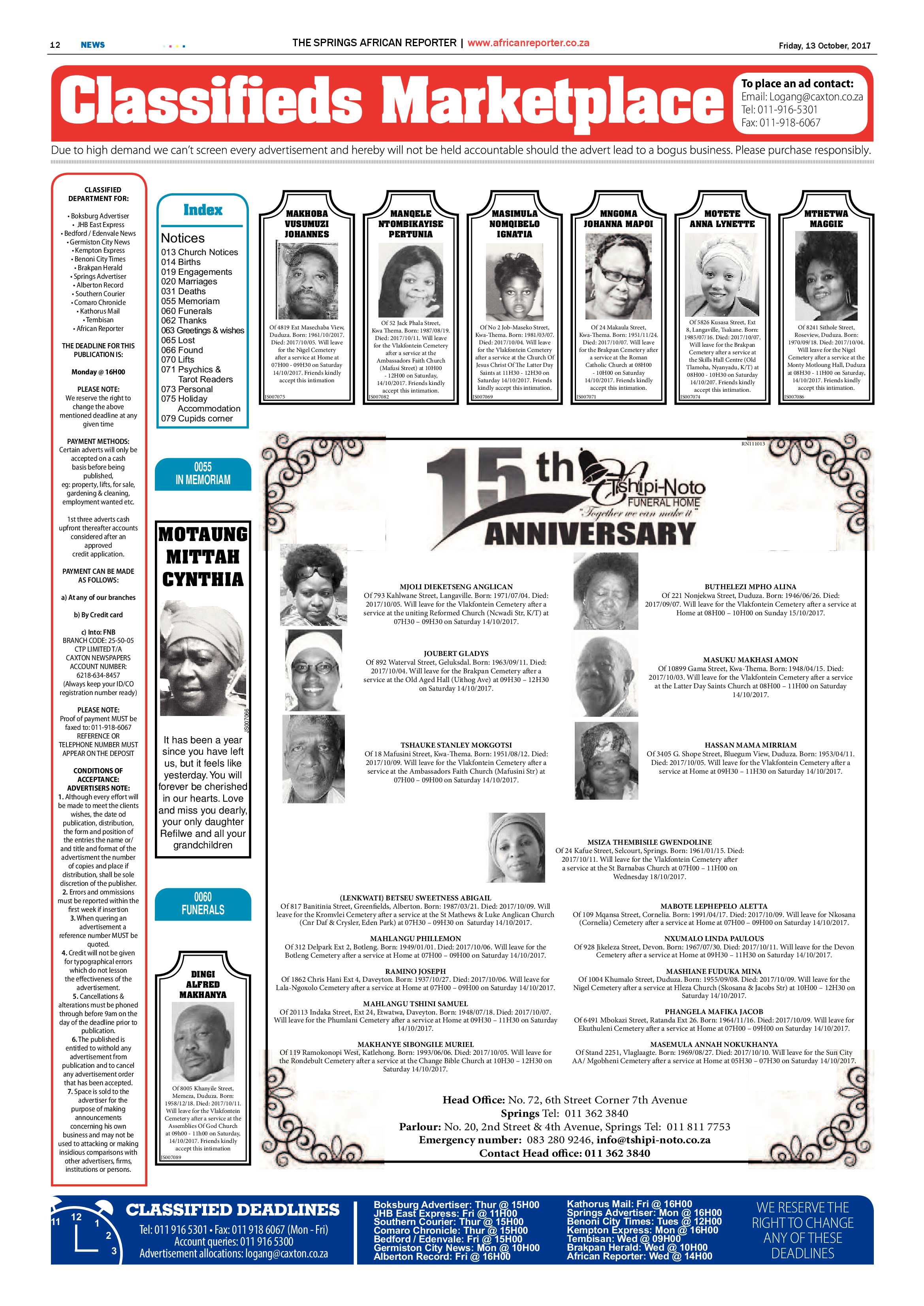 African Reporter 13 October 2017 page 12